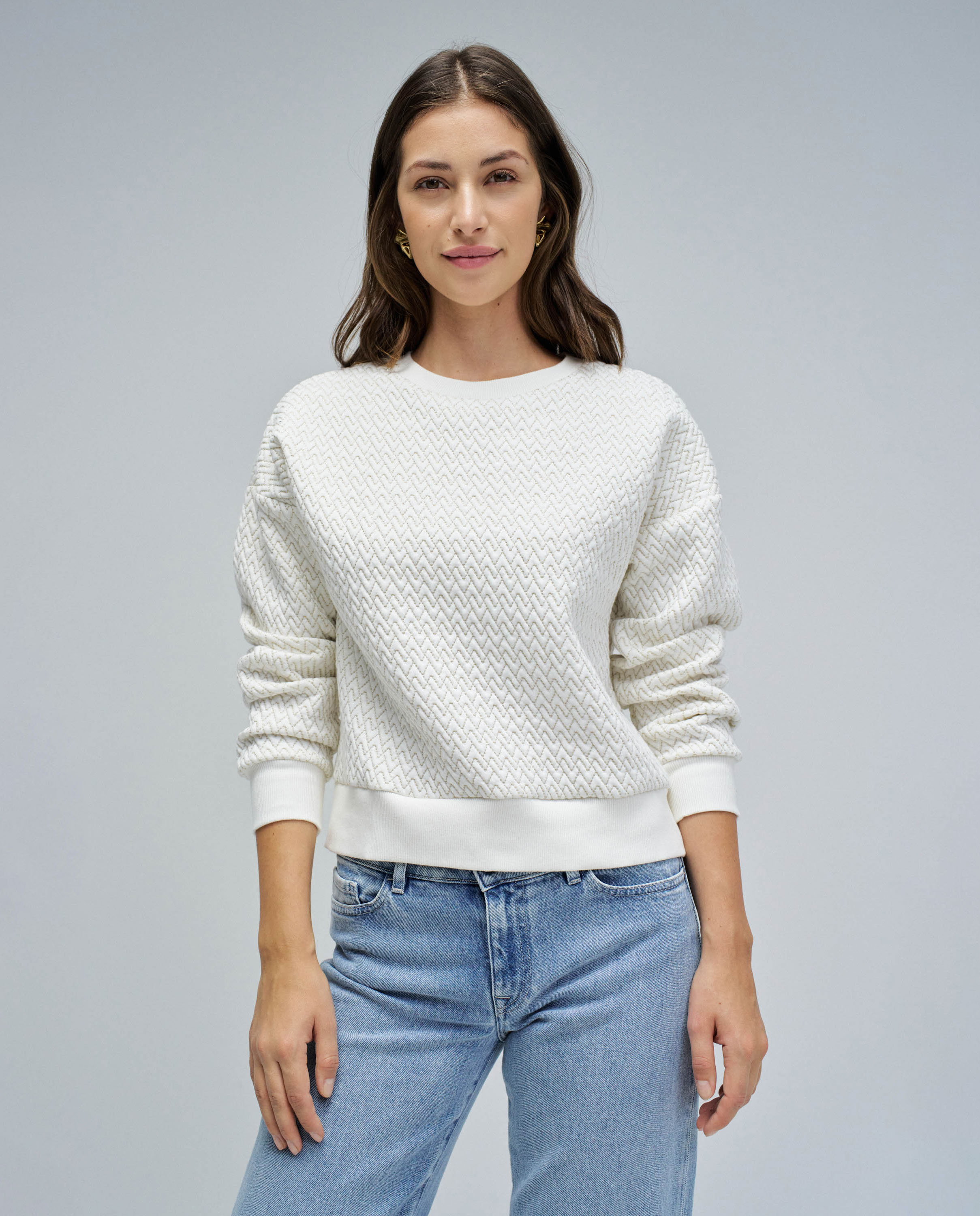 Sweatshirt com Jacquard Natural-1