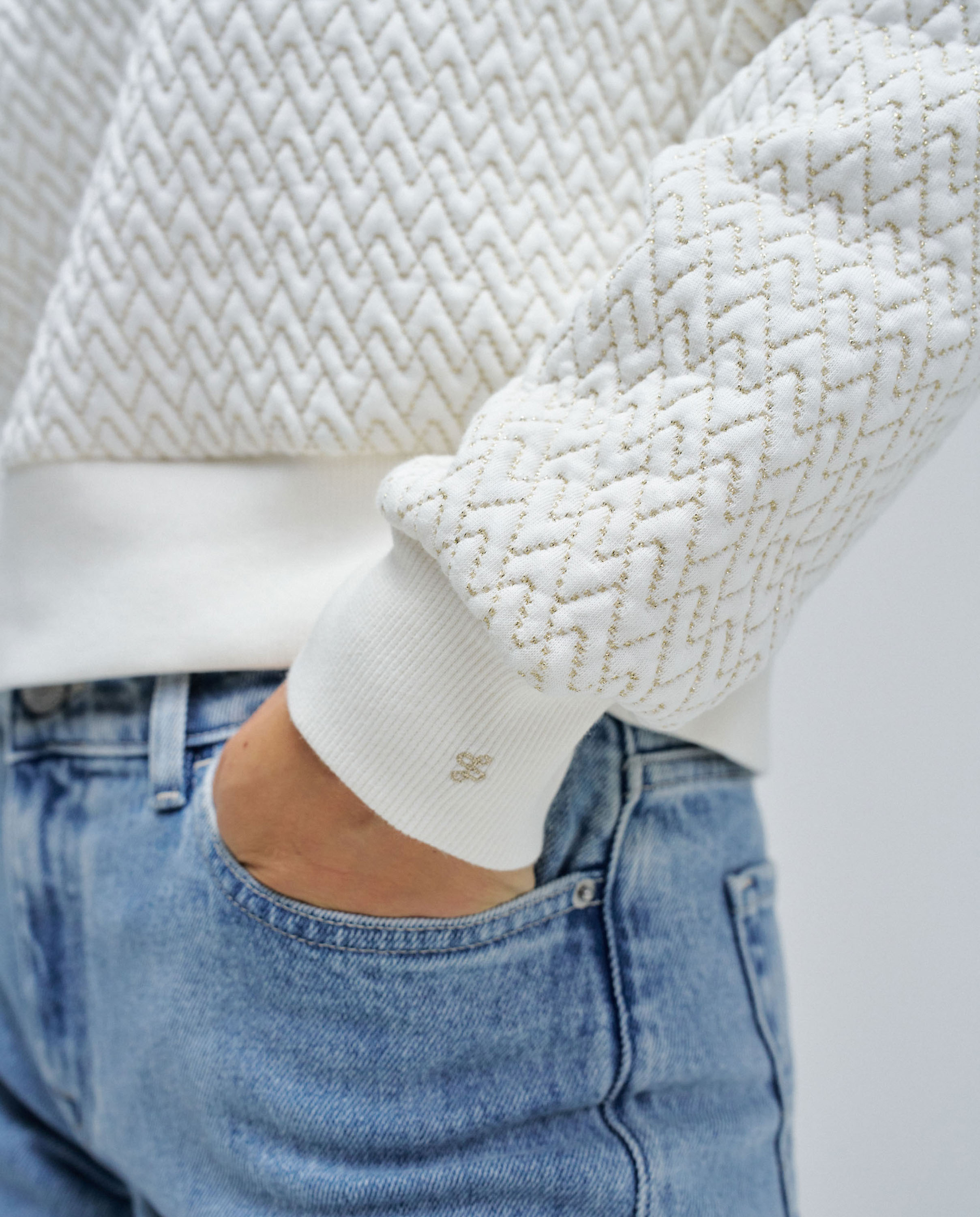 Sweatshirt com Jacquard Natural-4