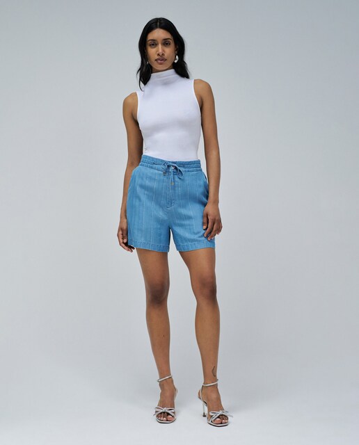 Imagem 0 de Calções em Lightdenim com Cordão de Ajuste