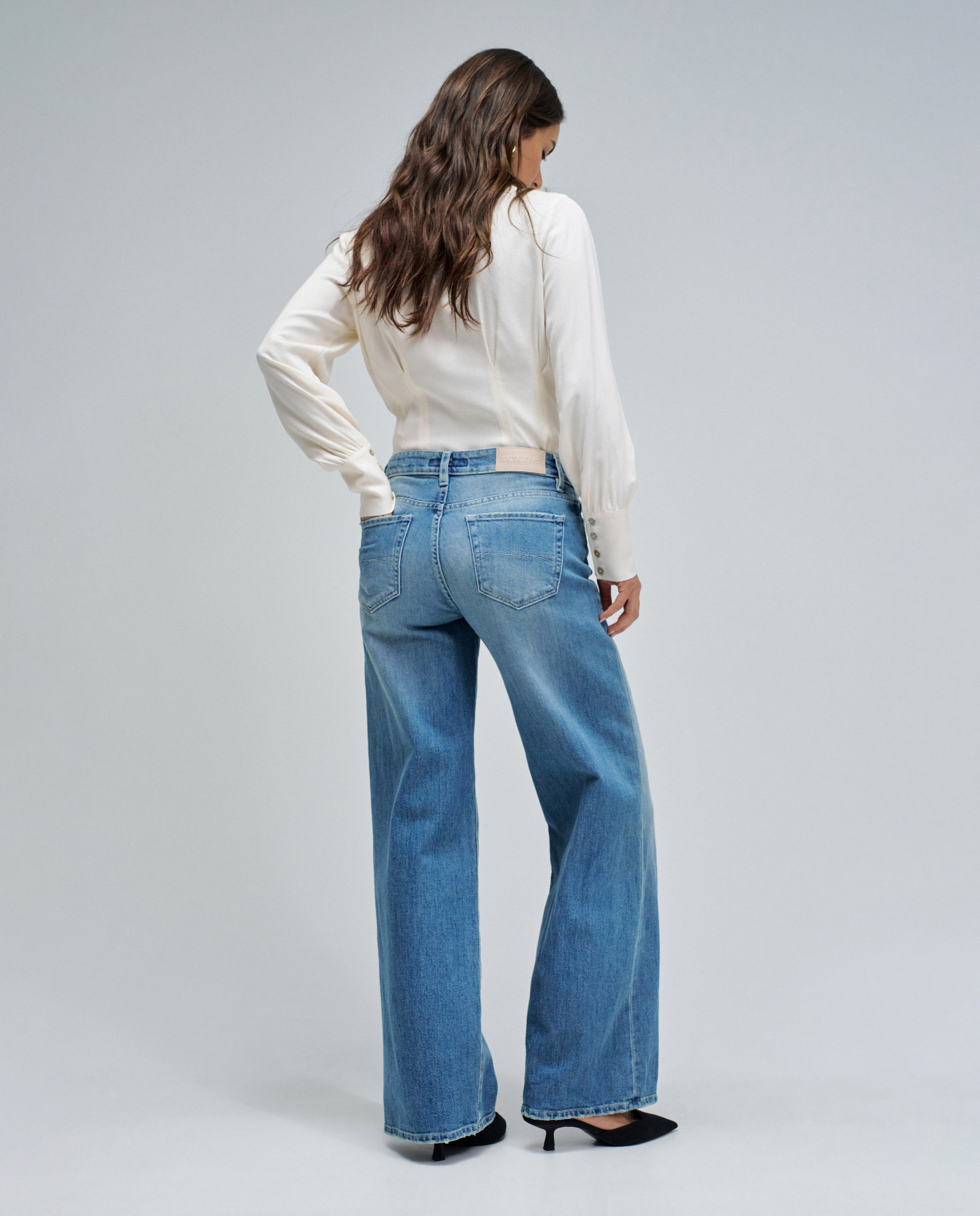 Jeans Low Rise Wide Azul-3
