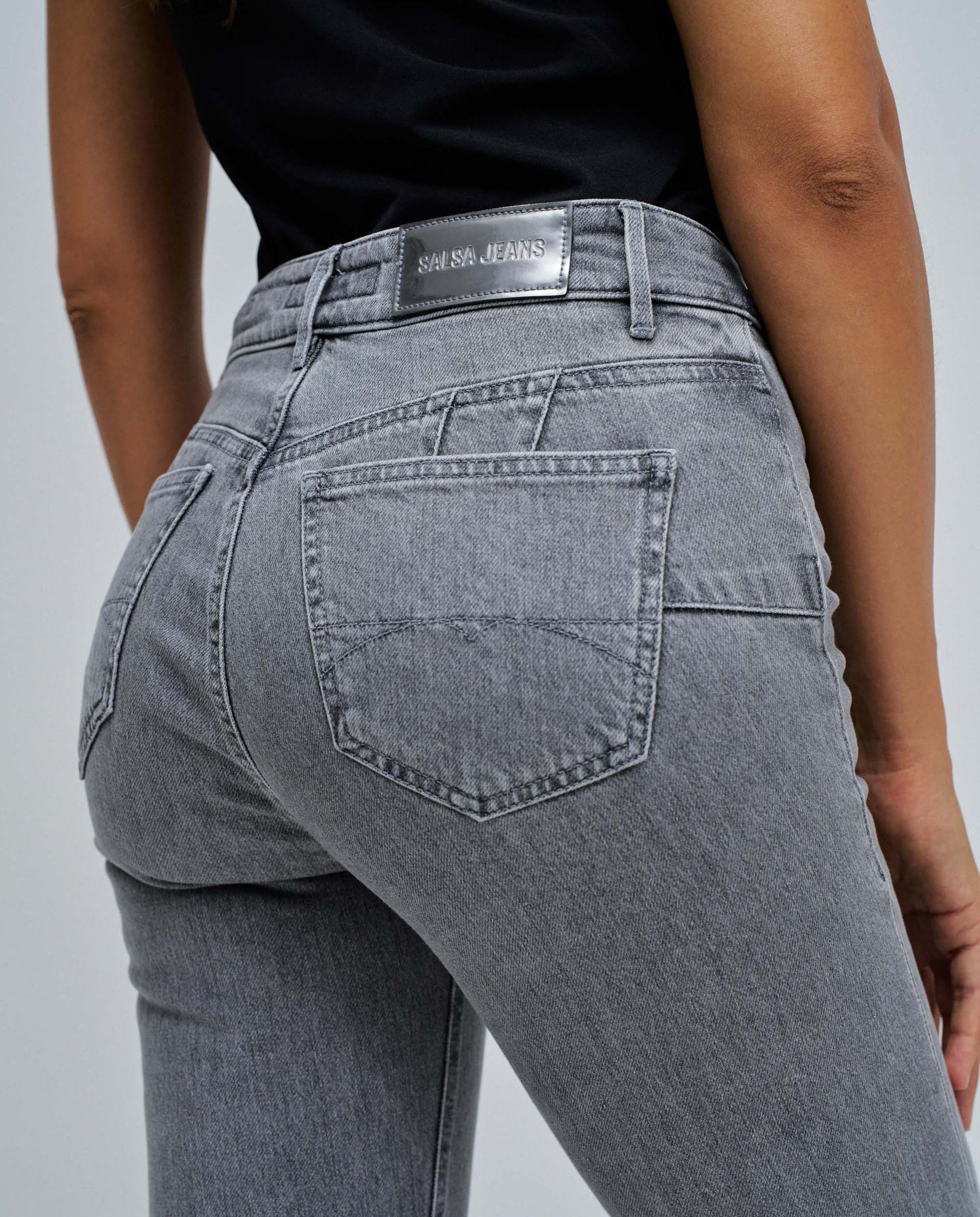Jeans Destiny Push Up Flare Cinzento-4