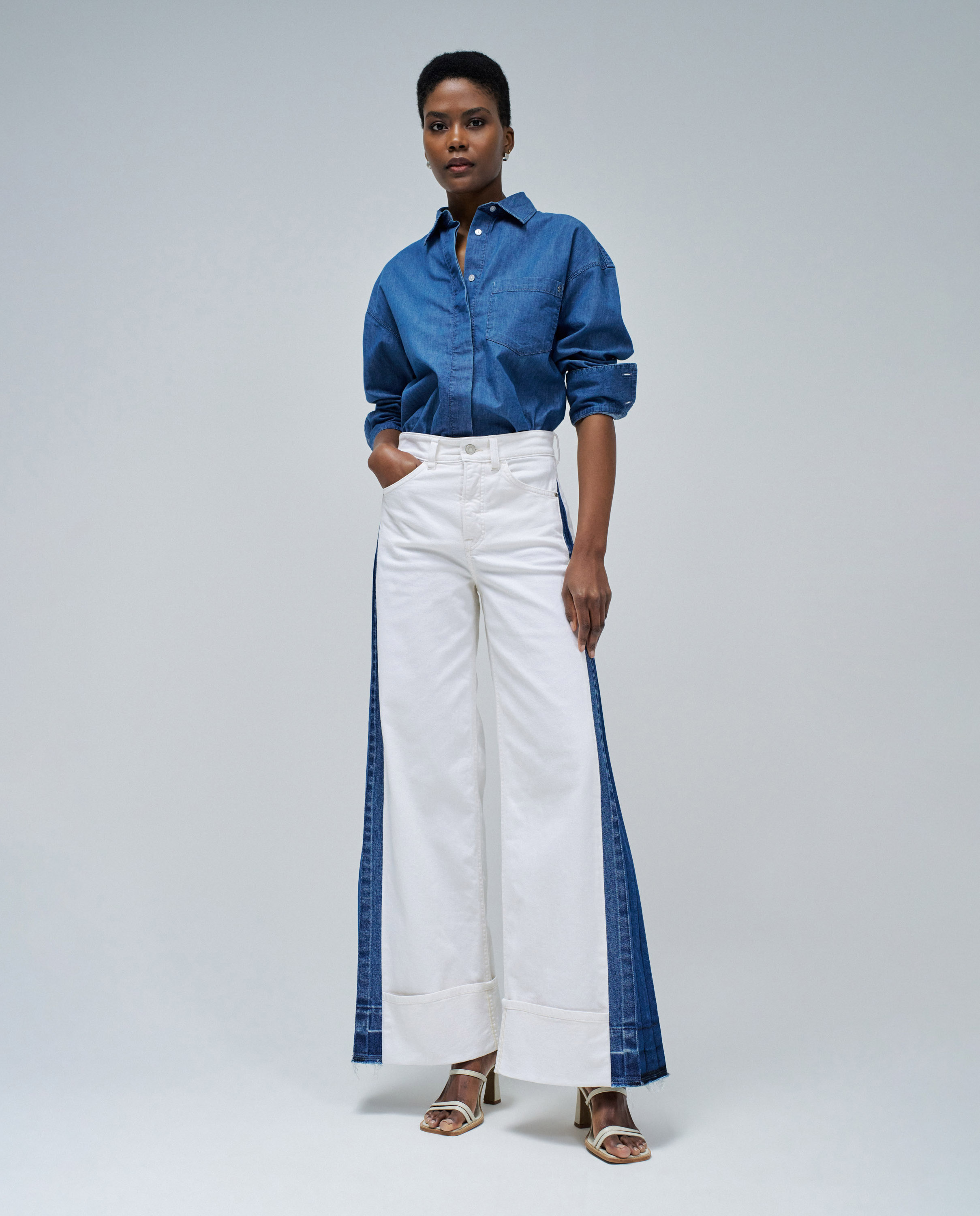 Jeans Push In Wide Branco-1