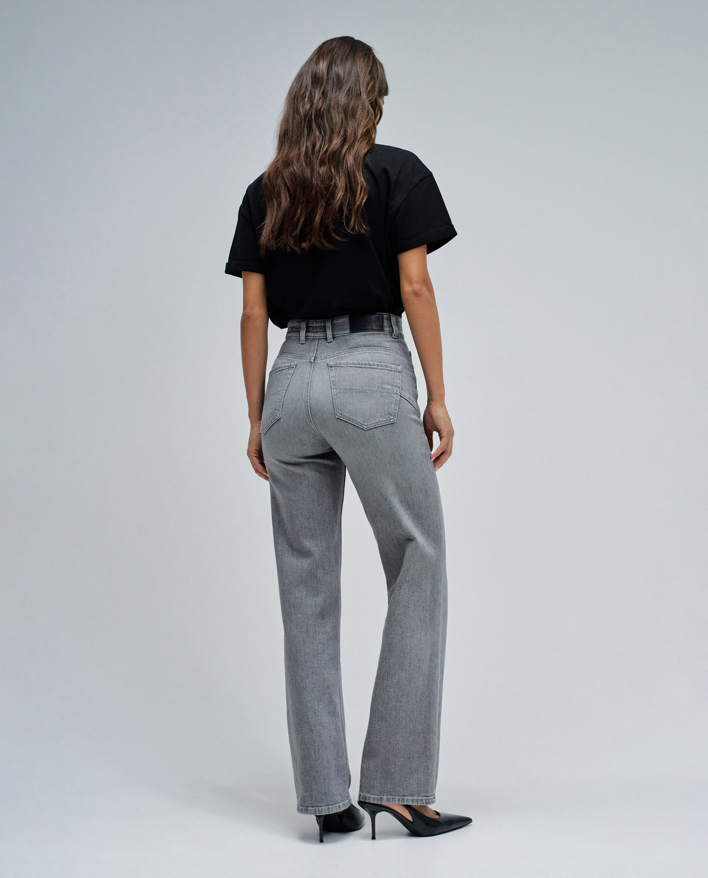 Jeans Faith Push In Straight Cinzento-3