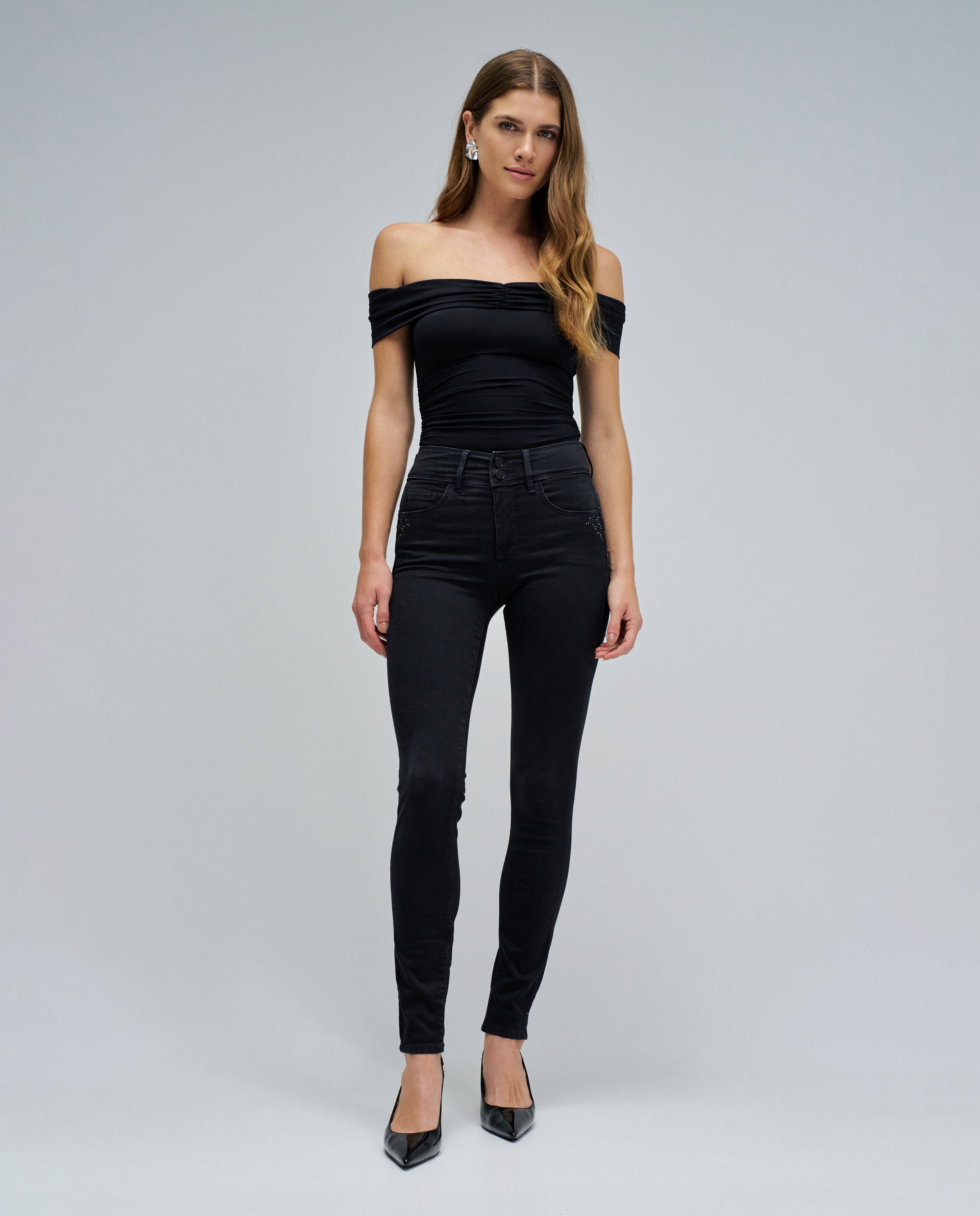 Jeans Secret Push In Skinny Soft Touch Preto-1
