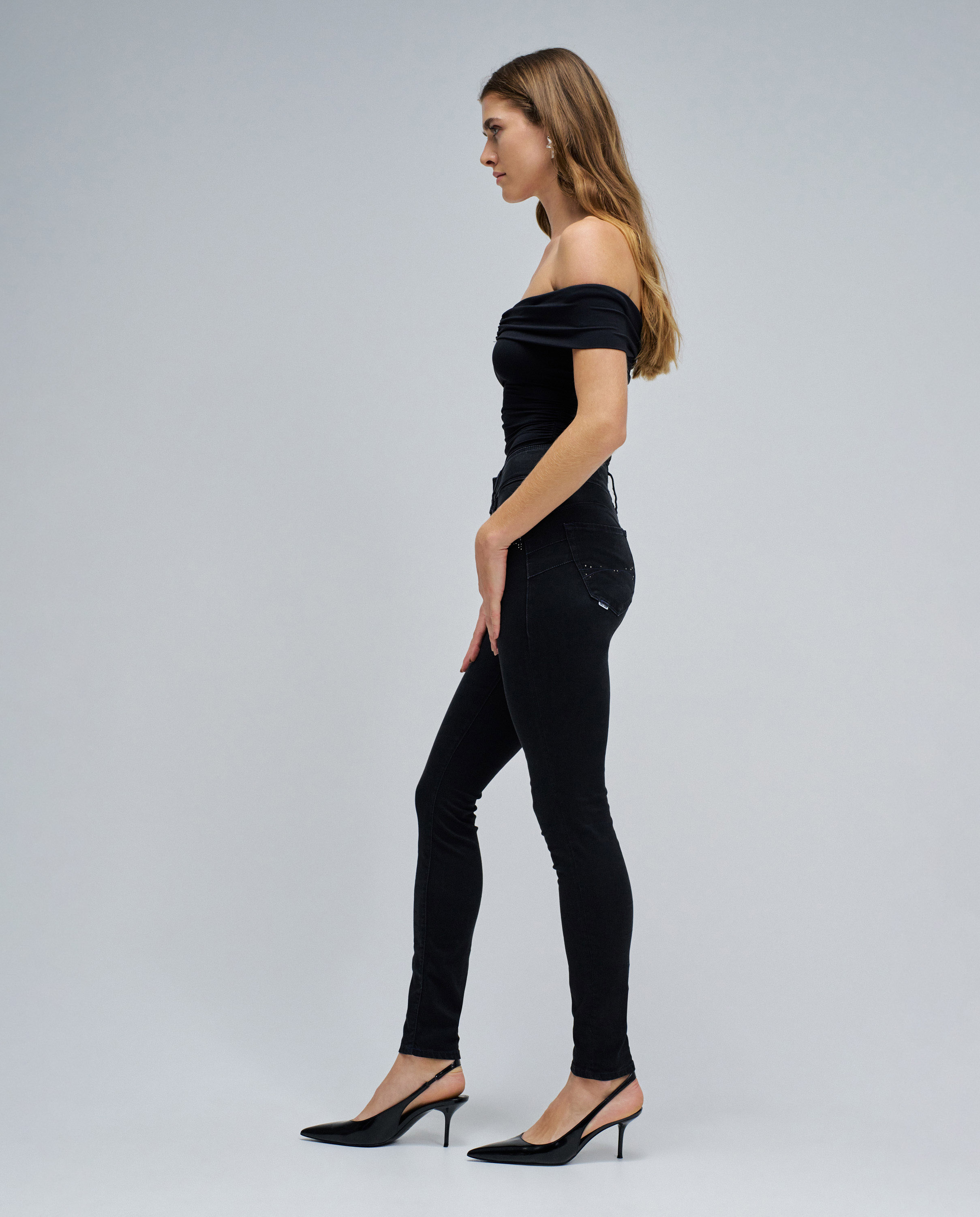 Jeans Secret Push In Skinny Soft Touch Preto-2