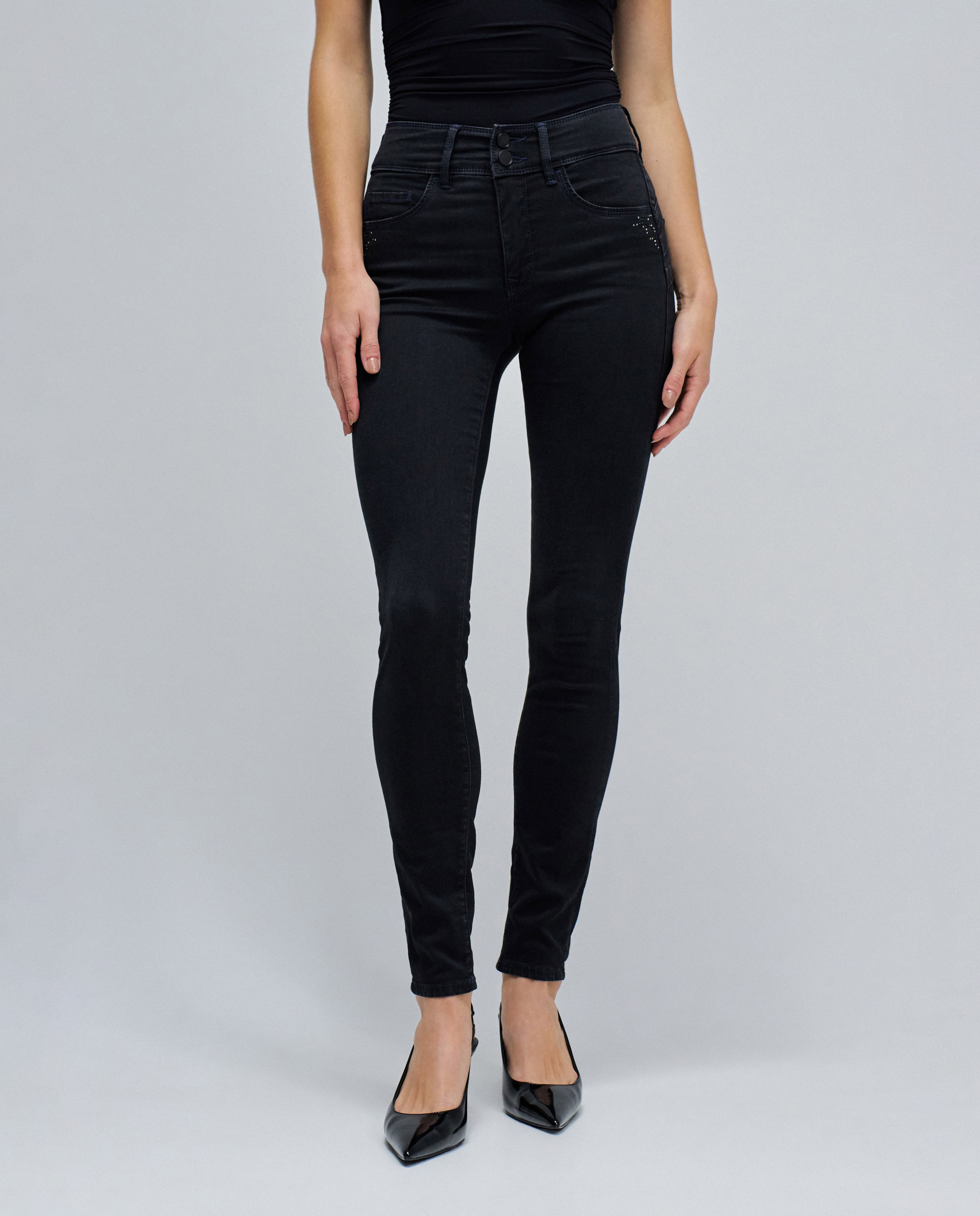 Jeans Secret Push In Skinny Soft Touch Preto-5