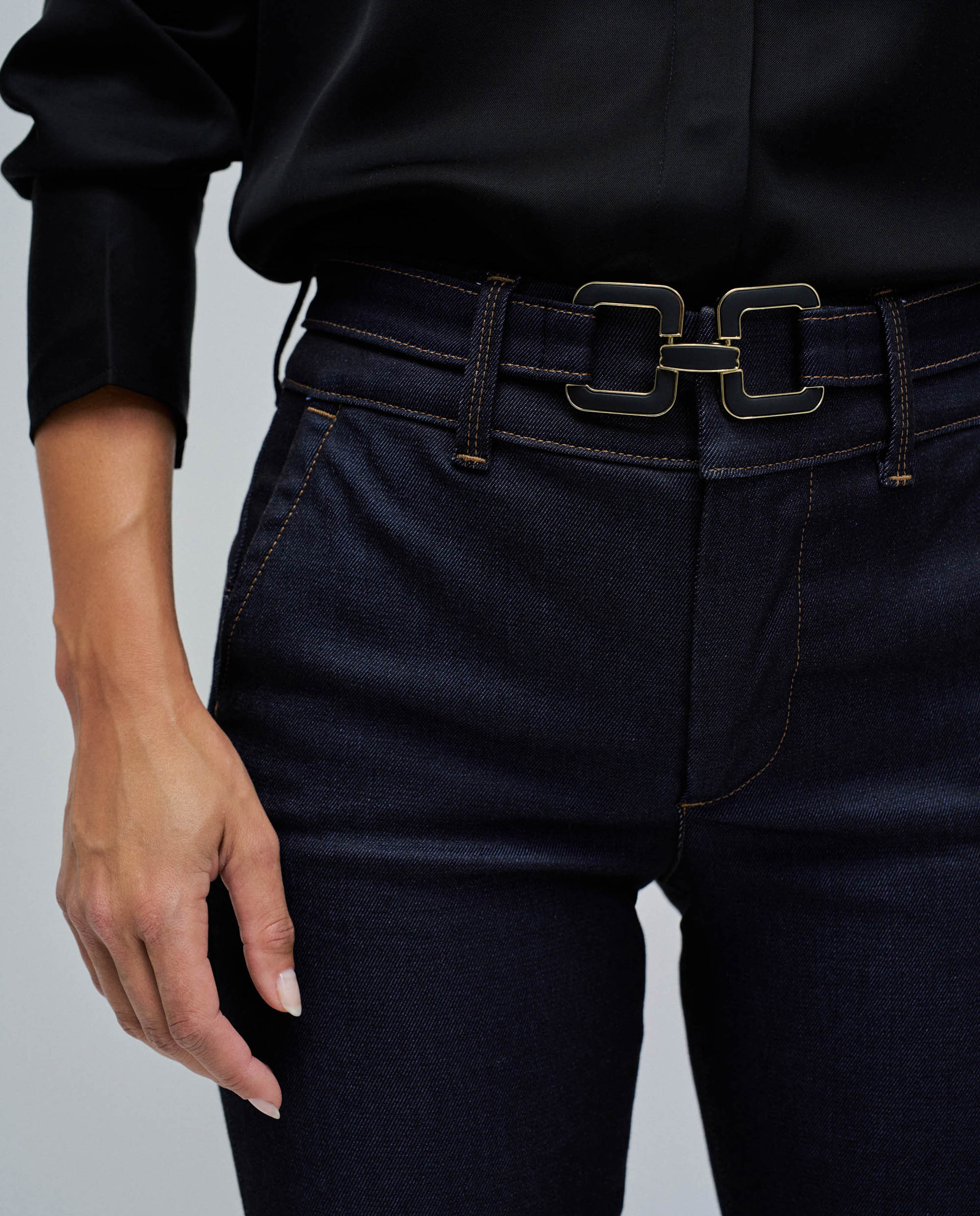 Jeans Calças Chino Push In Flare Azul-4