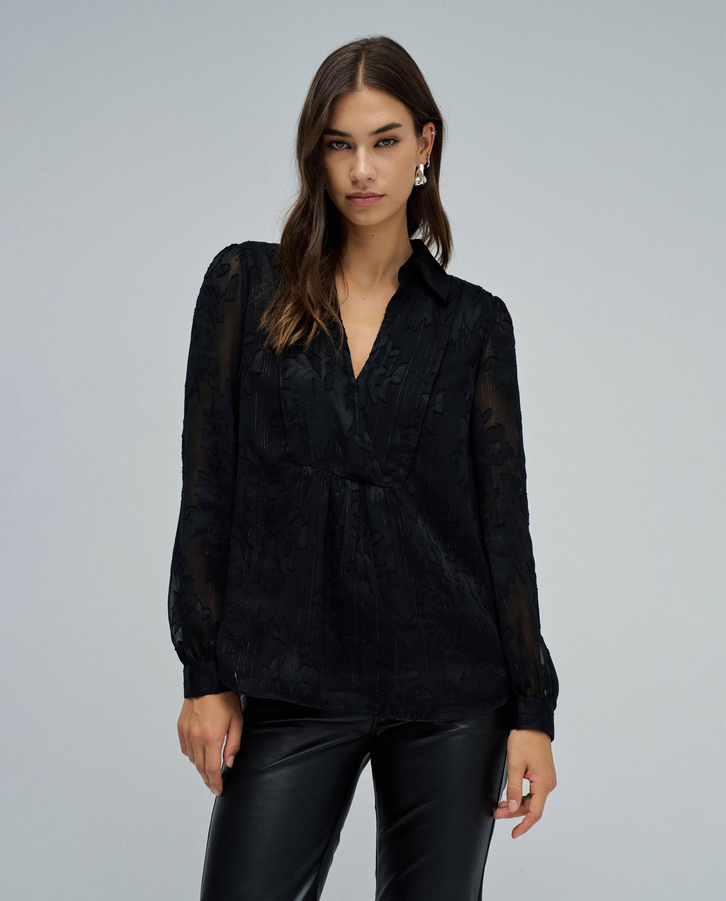 Camisa Acetinada Preto-1