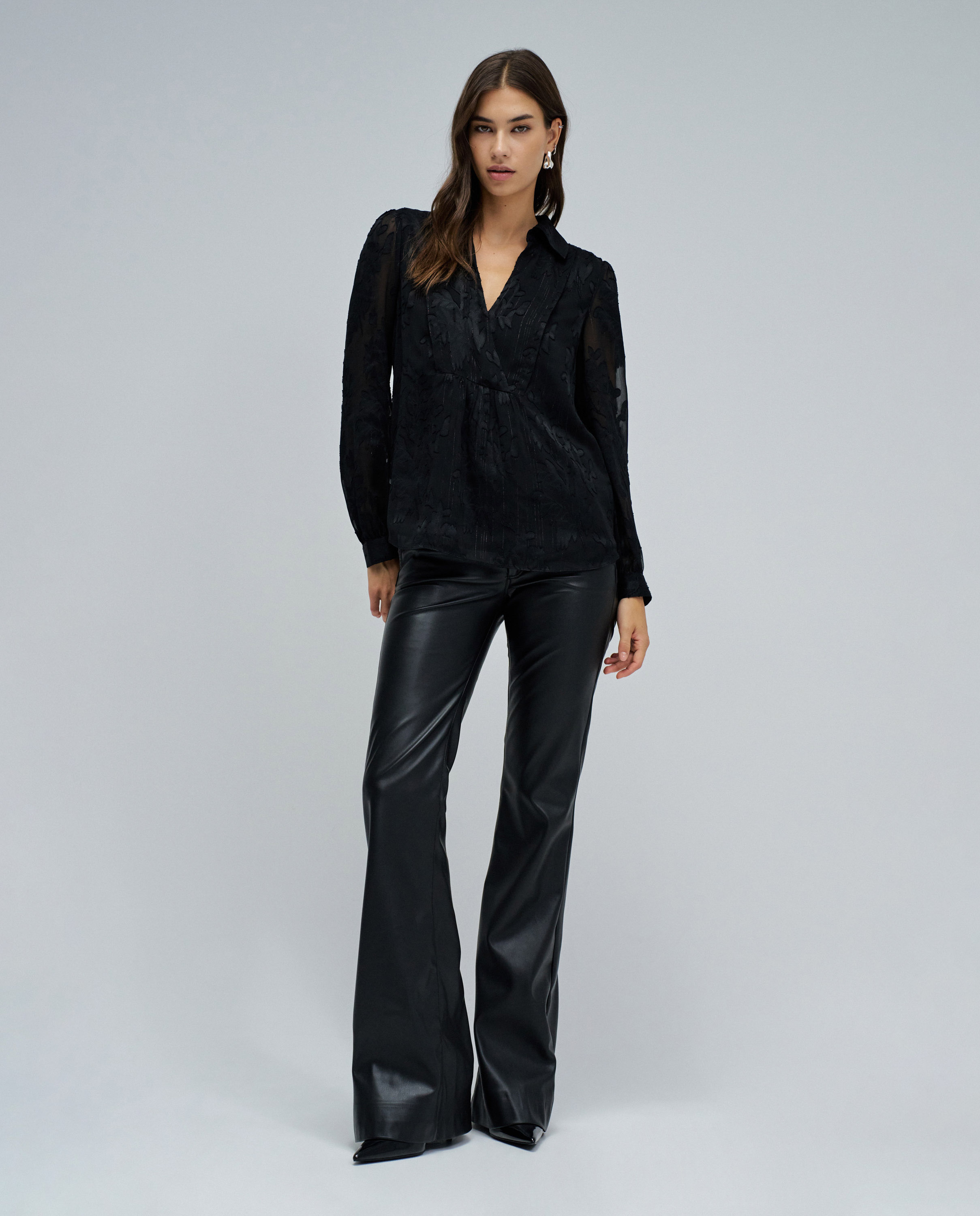 Camisa Acetinada Preto-5