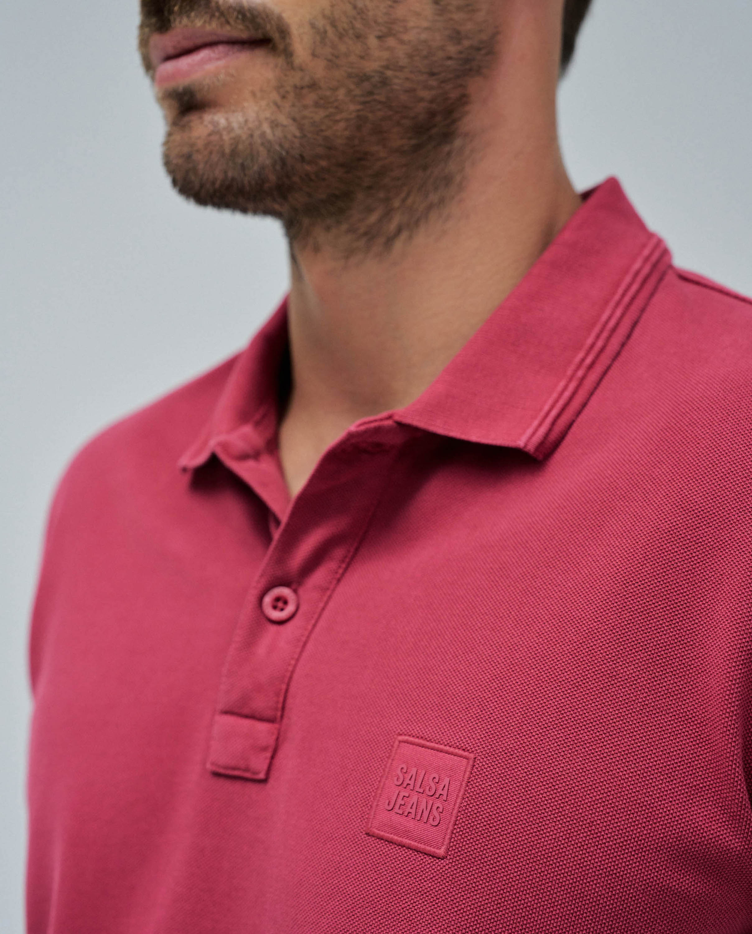 Polo com Logo Bordeaux-4