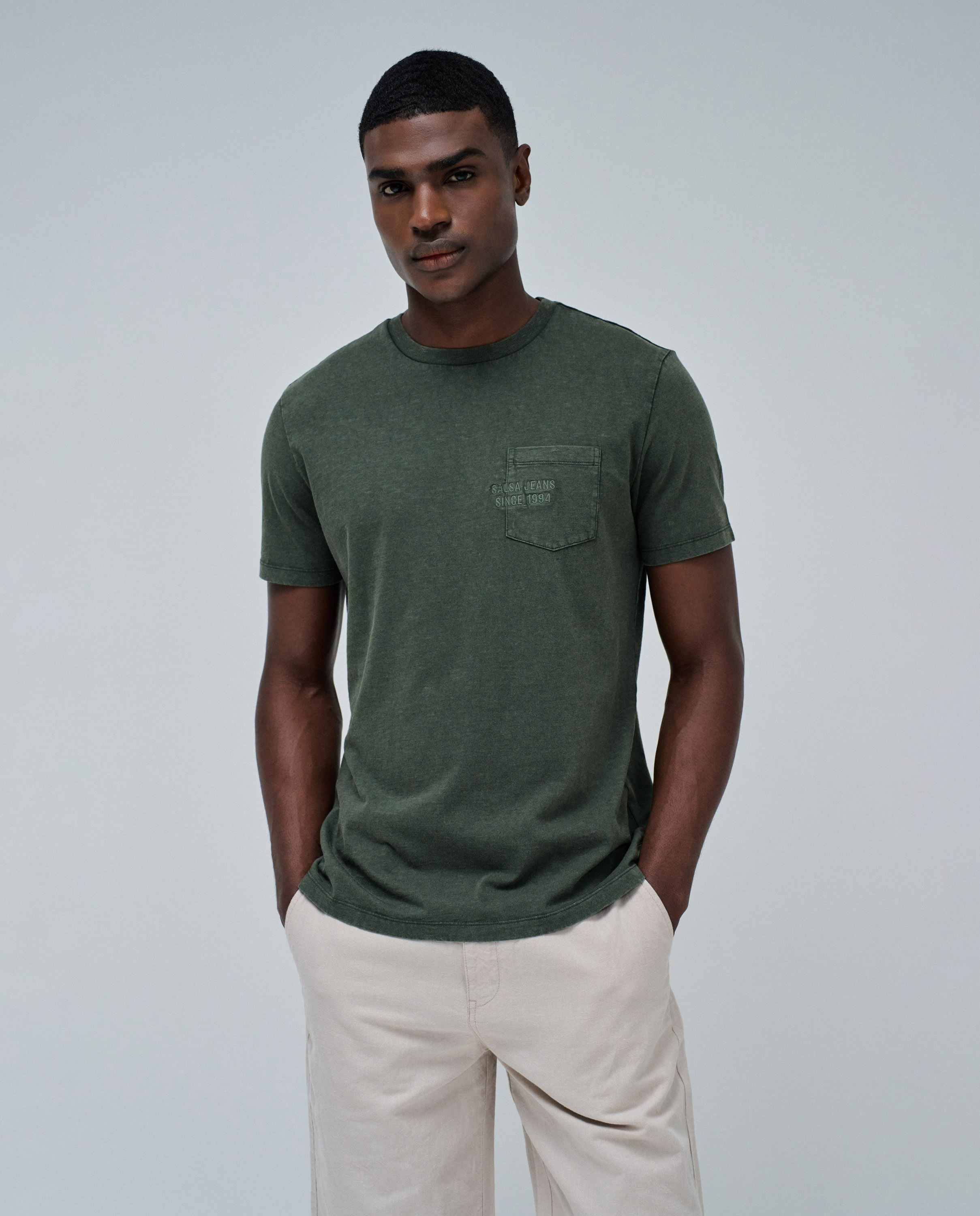 T-shirt com Logo Verde-1