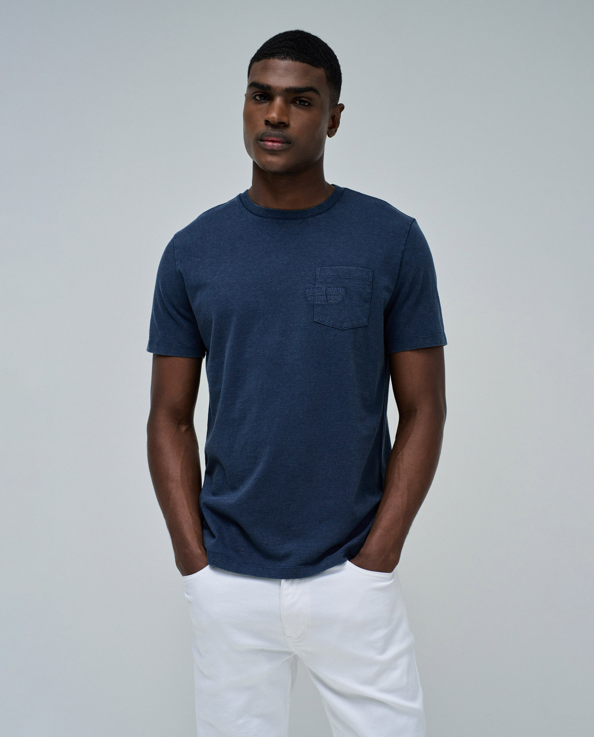 T-shirt com Logo Azul-1