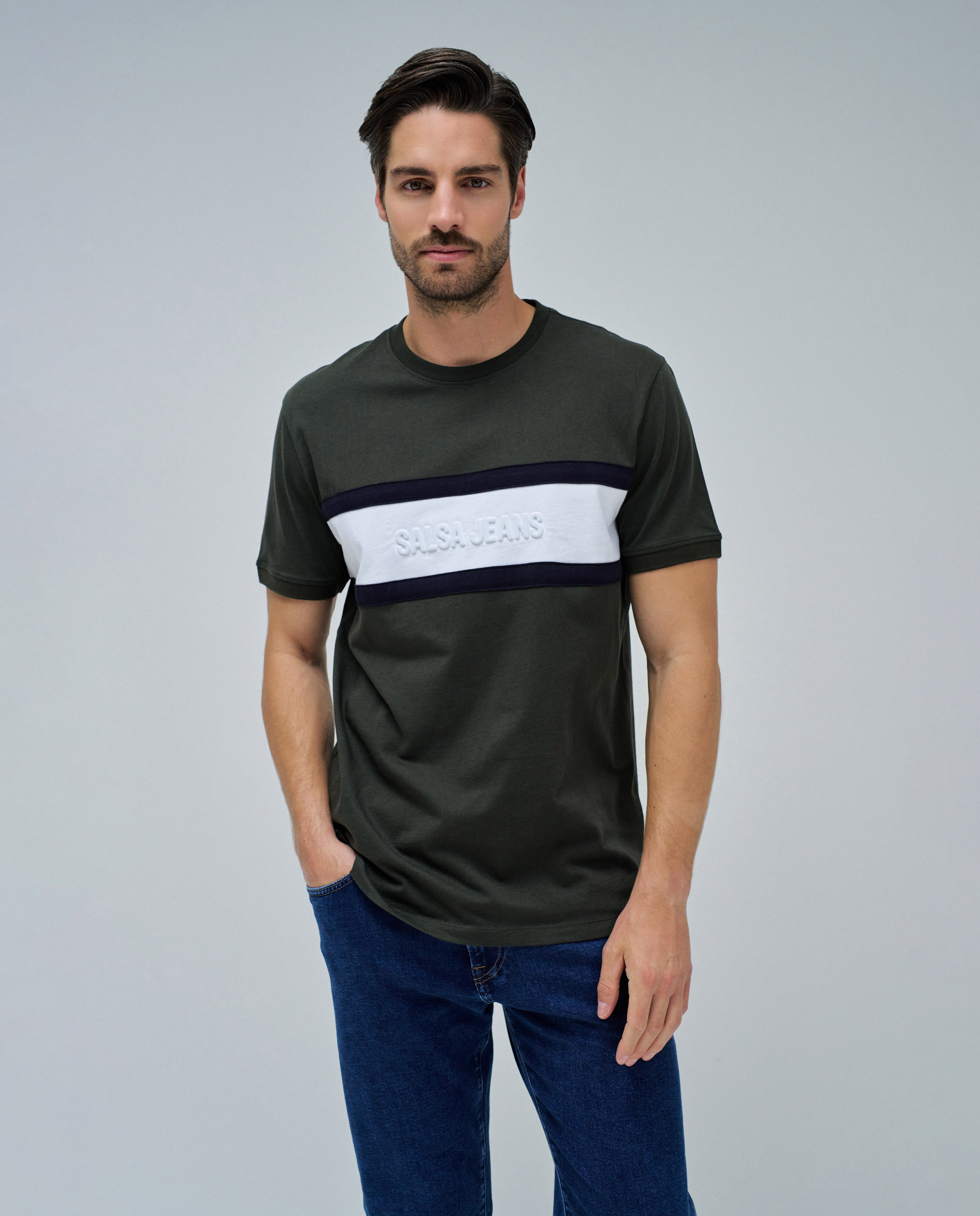 T-shirt Tricolor Branco / Verde-1