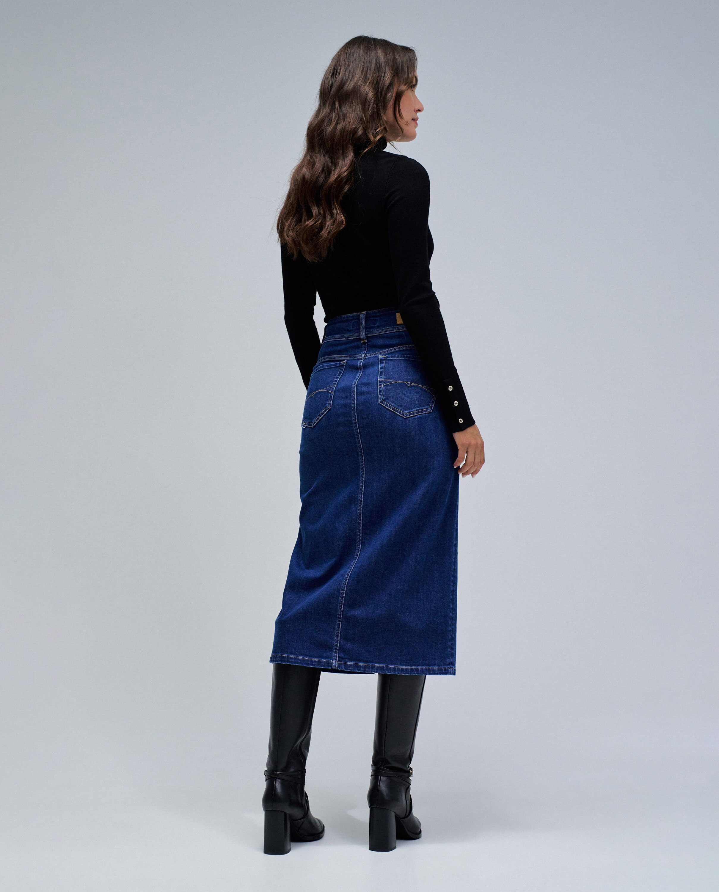 Saia Midi Secret Push In Azul-3