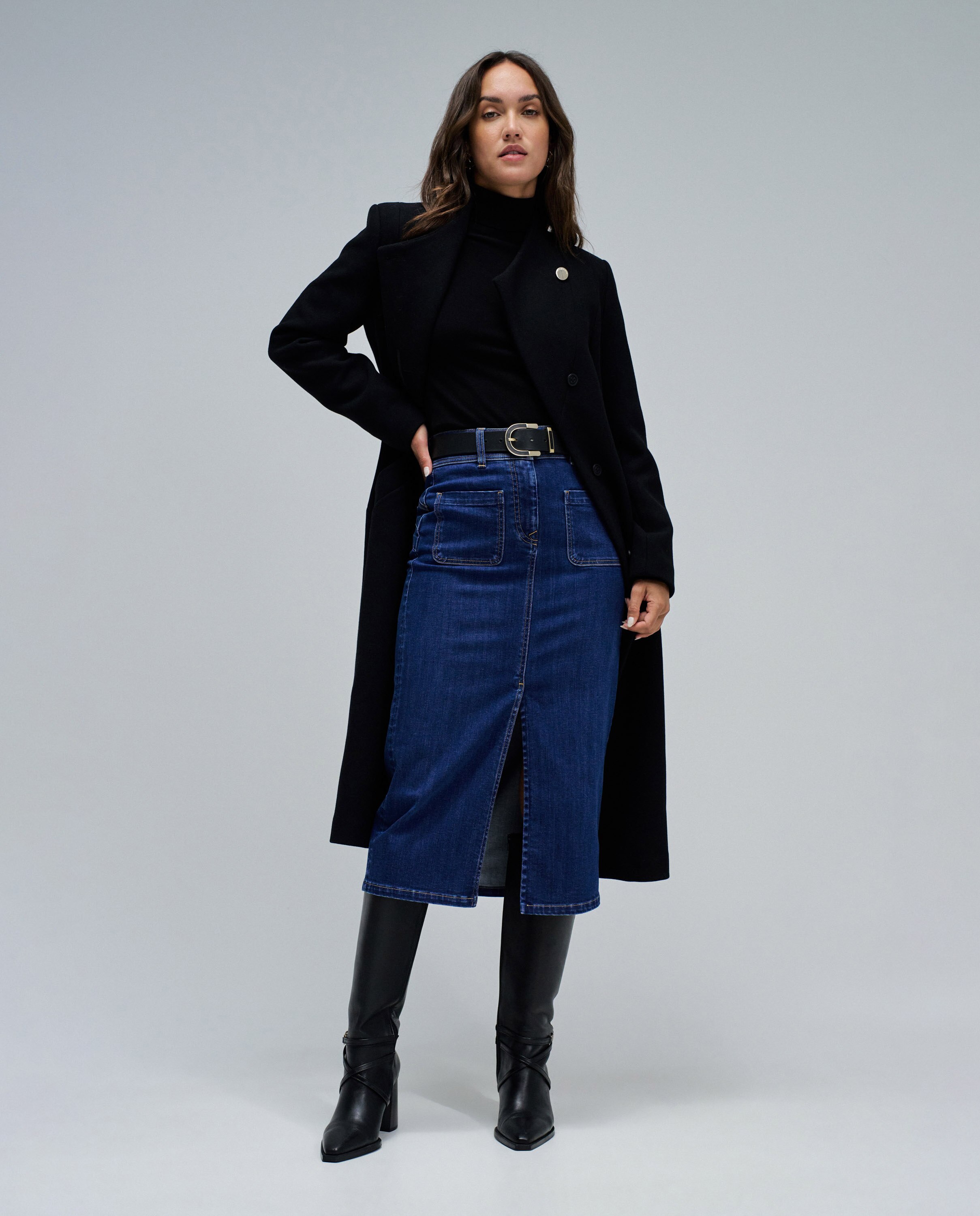 Saia Midi Secret Push In Azul-5