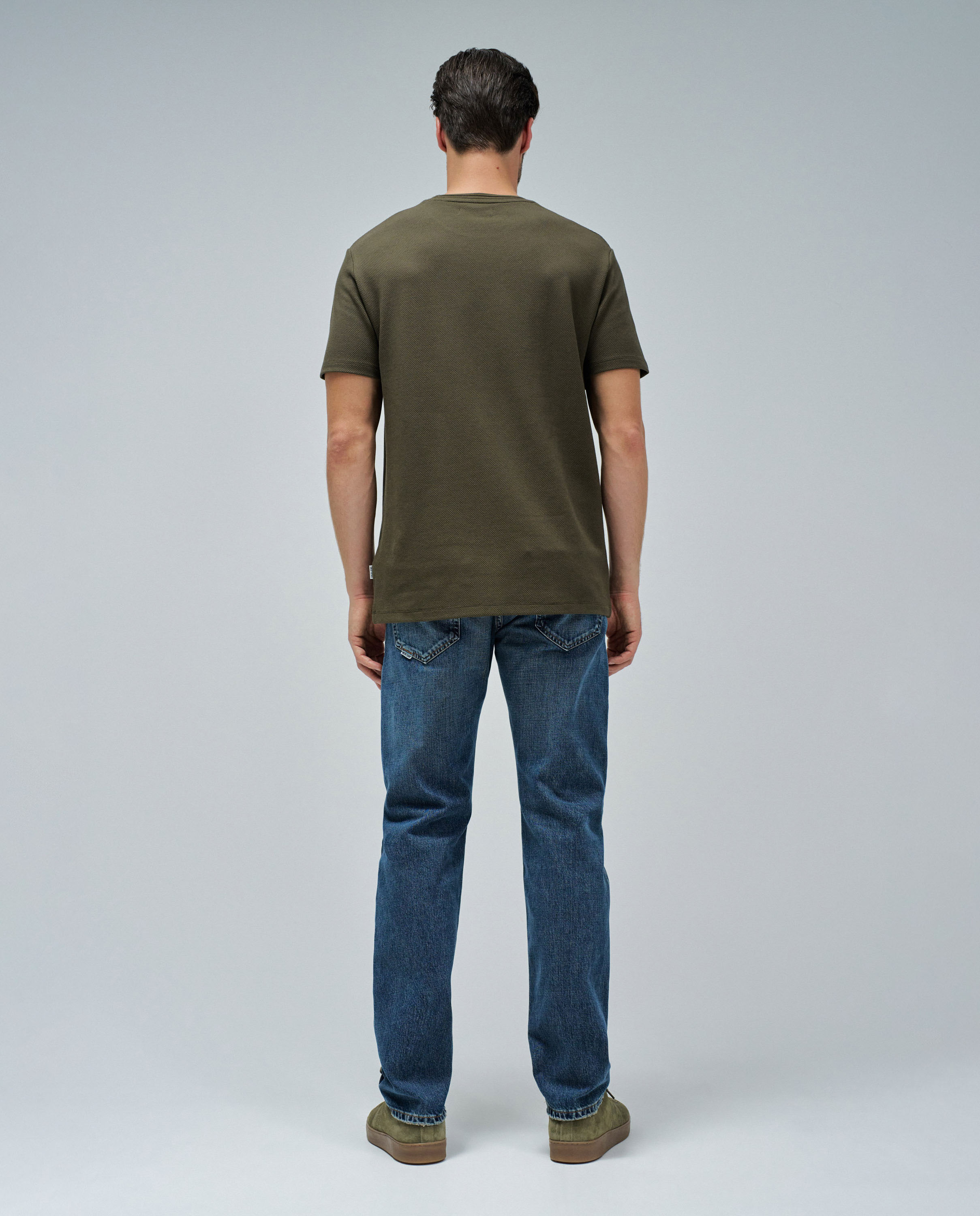 T-shirt com Textura Verde-escuro-3
