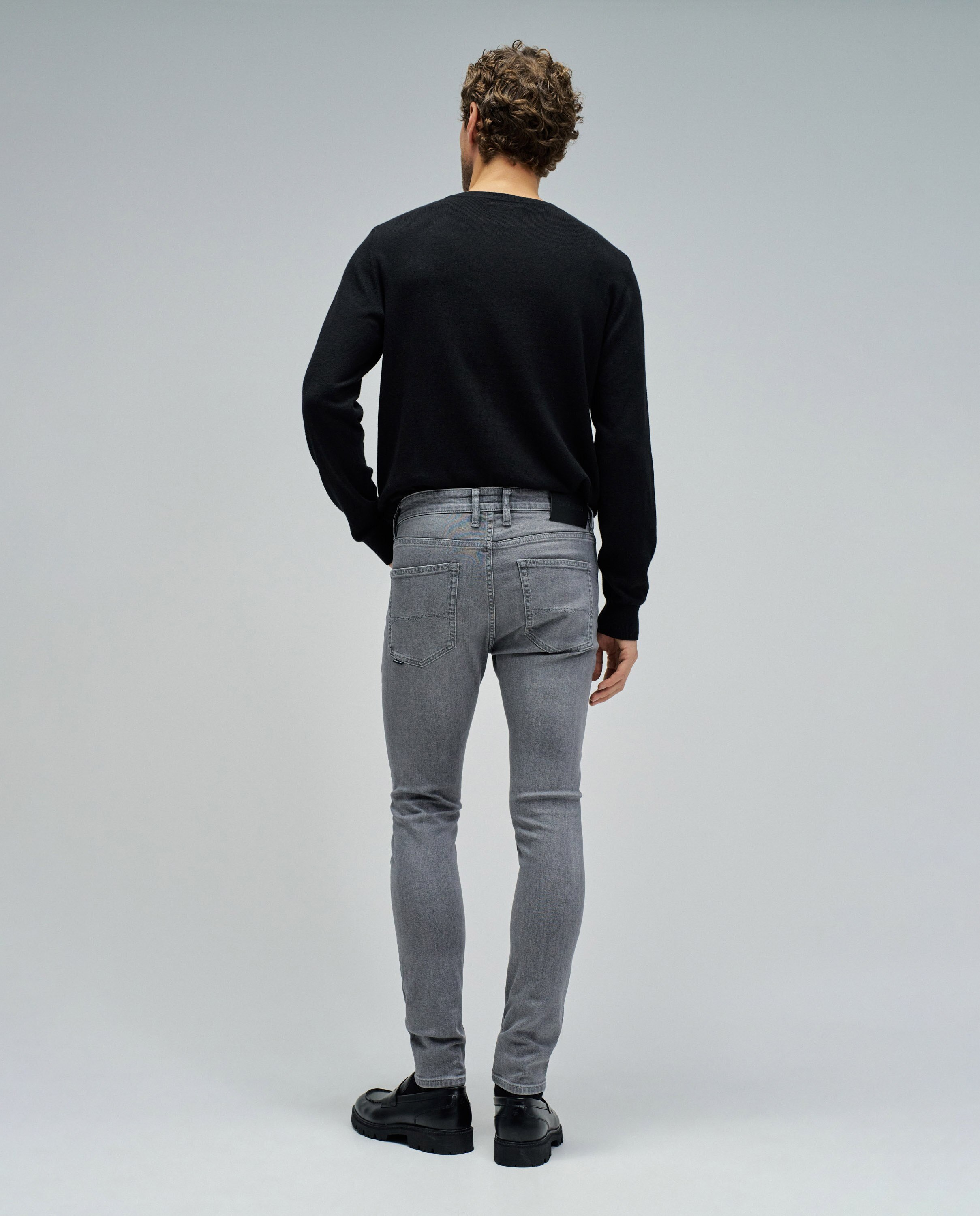 Jeans Skinny com Cinco Bolsos Cinzento-3