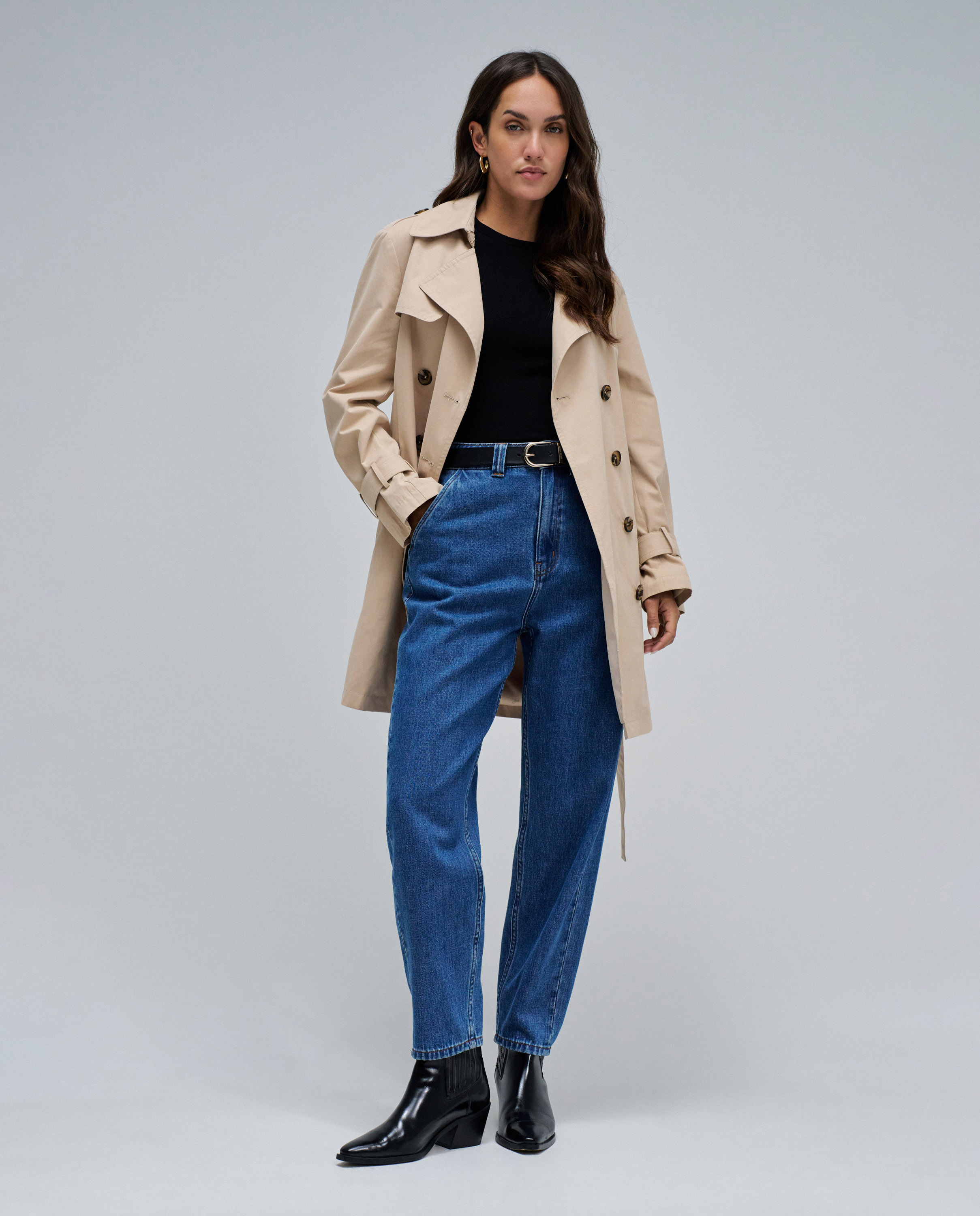 Jeans Slouchy Cropped Slim Azul denim-1