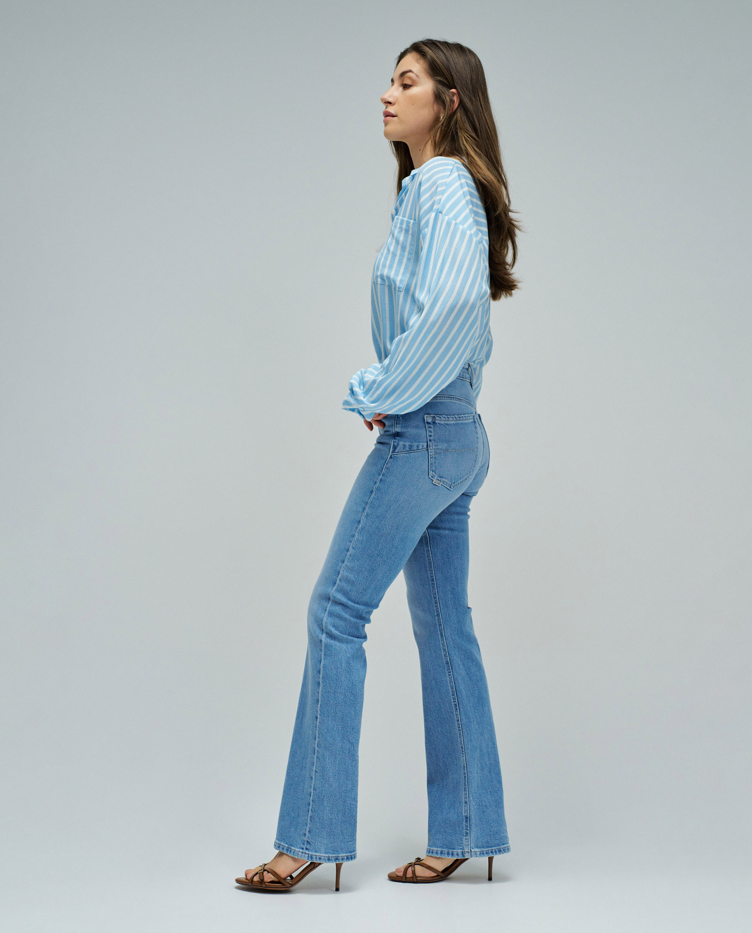 Jeans À Boca de Sino Faith Push In Bootcut Azul-claro-2