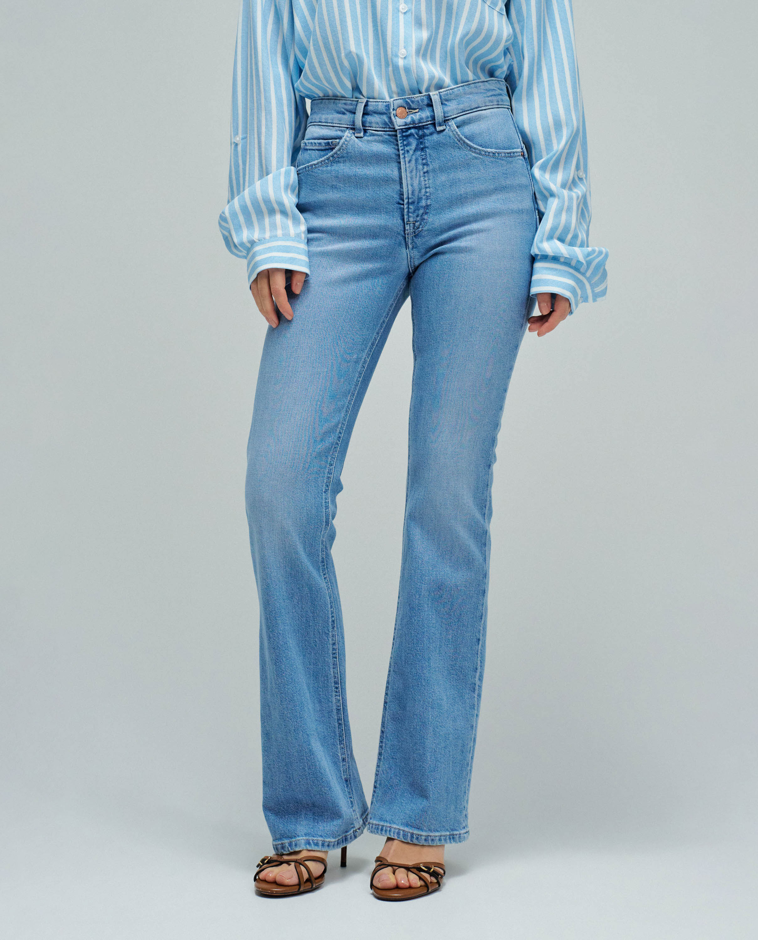 Jeans À Boca de Sino Faith Push In Bootcut Azul-claro-5