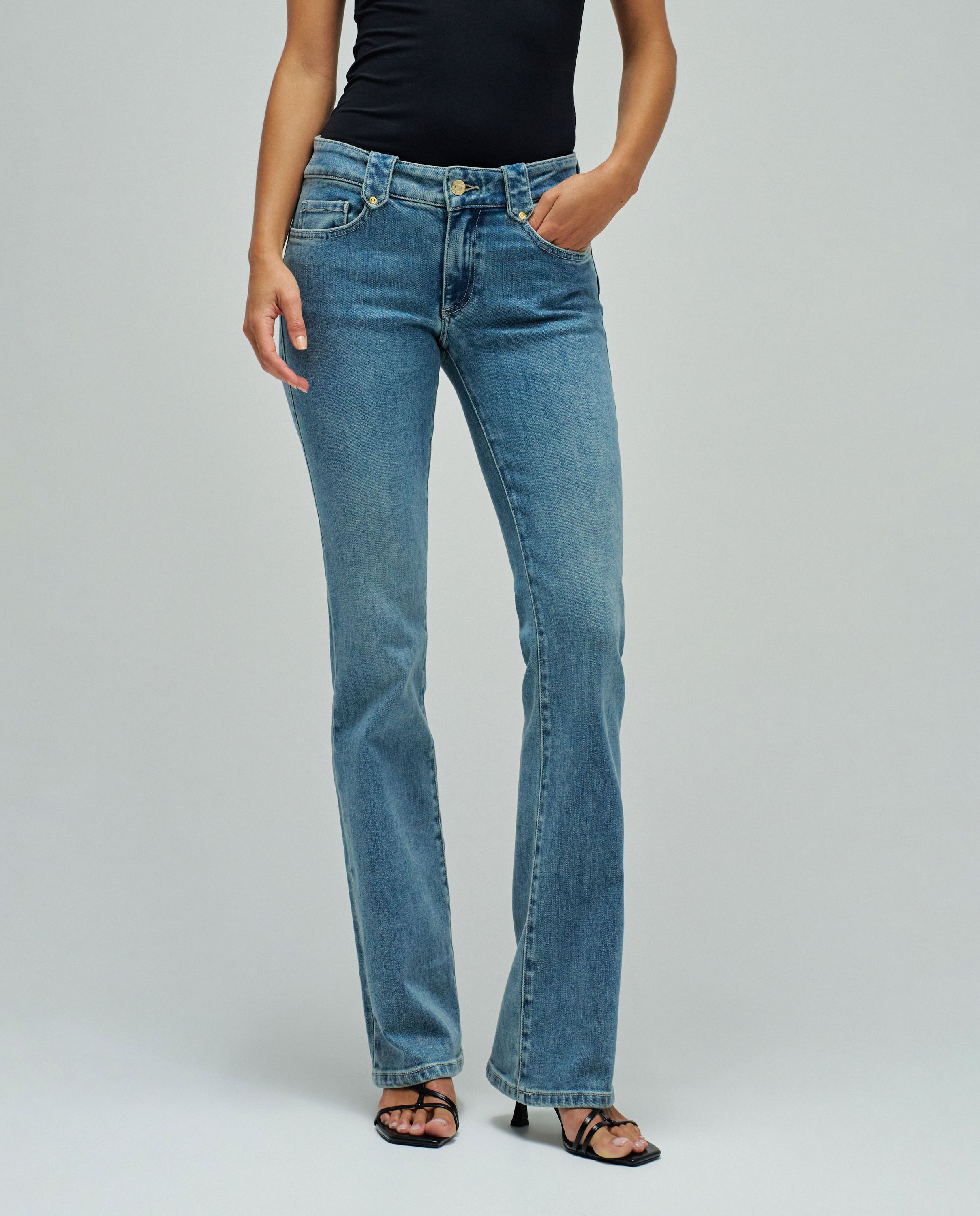 Jeans À Boca de Sino Wonder Push Up Bootcut Azul denim-5