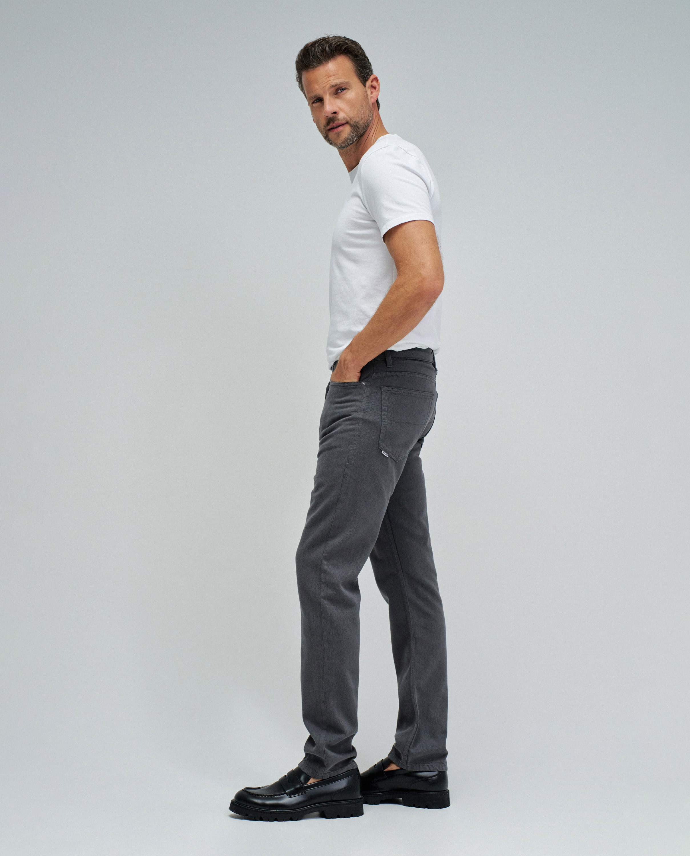 Calças Chino Straight Fit Cinzento-2