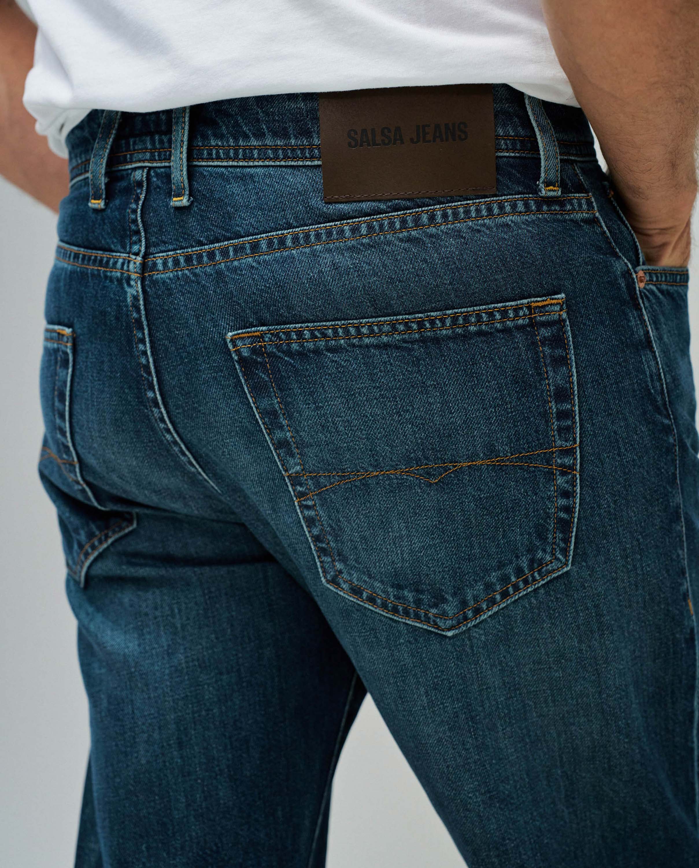Jeans Straight Fit Azul denim-4