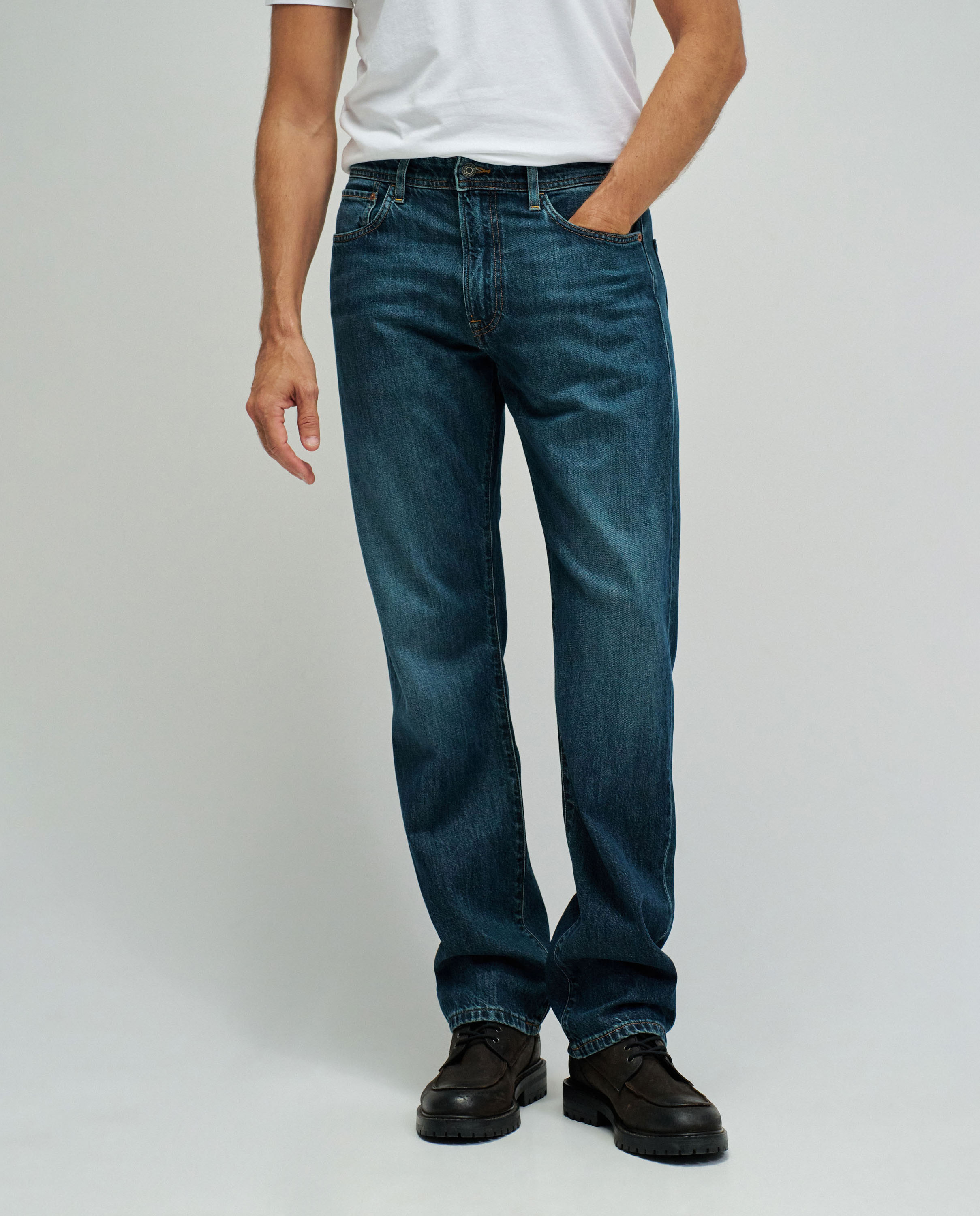 Jeans Straight Fit Azul denim-5