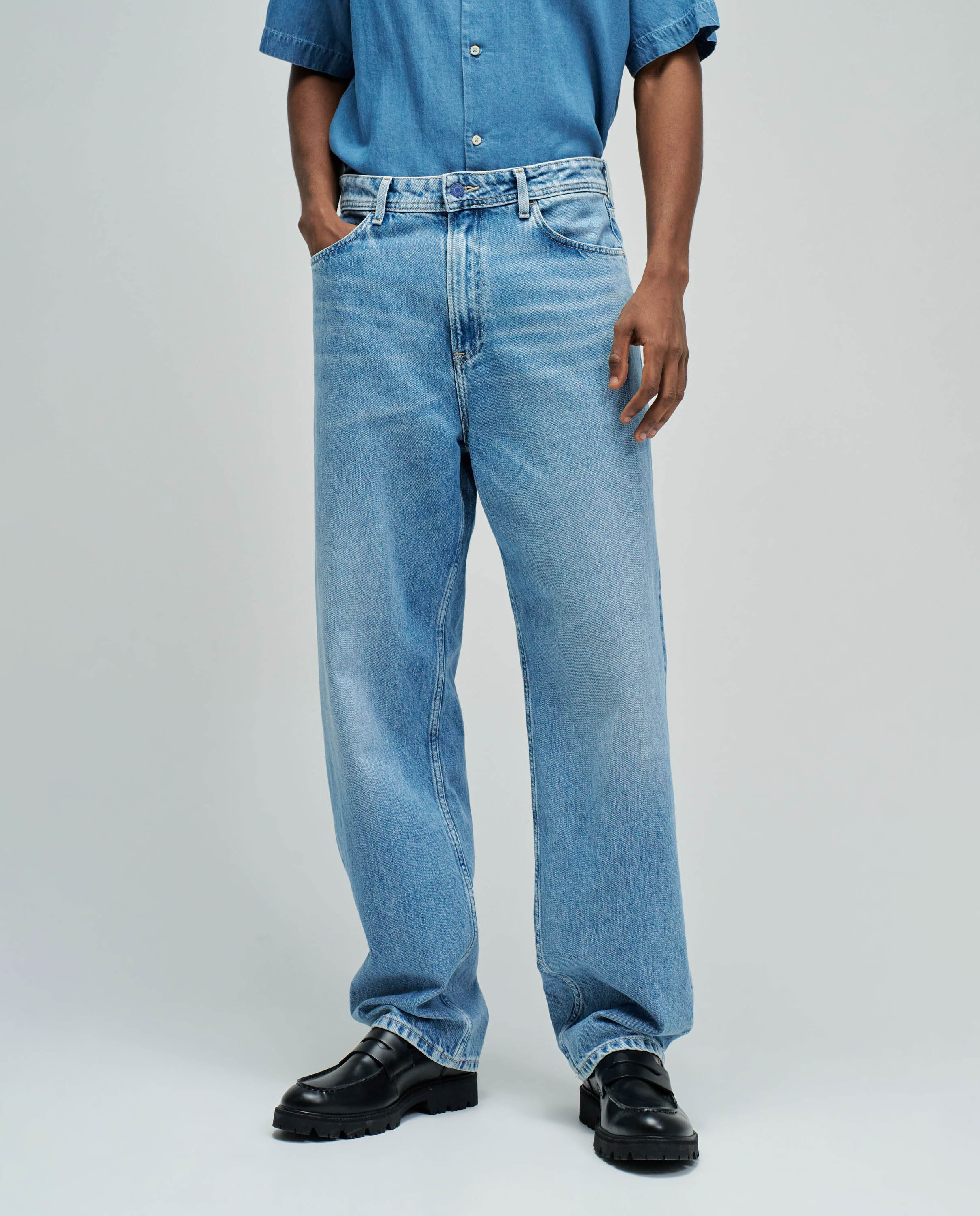 Jeans Loose Fit Azul-5