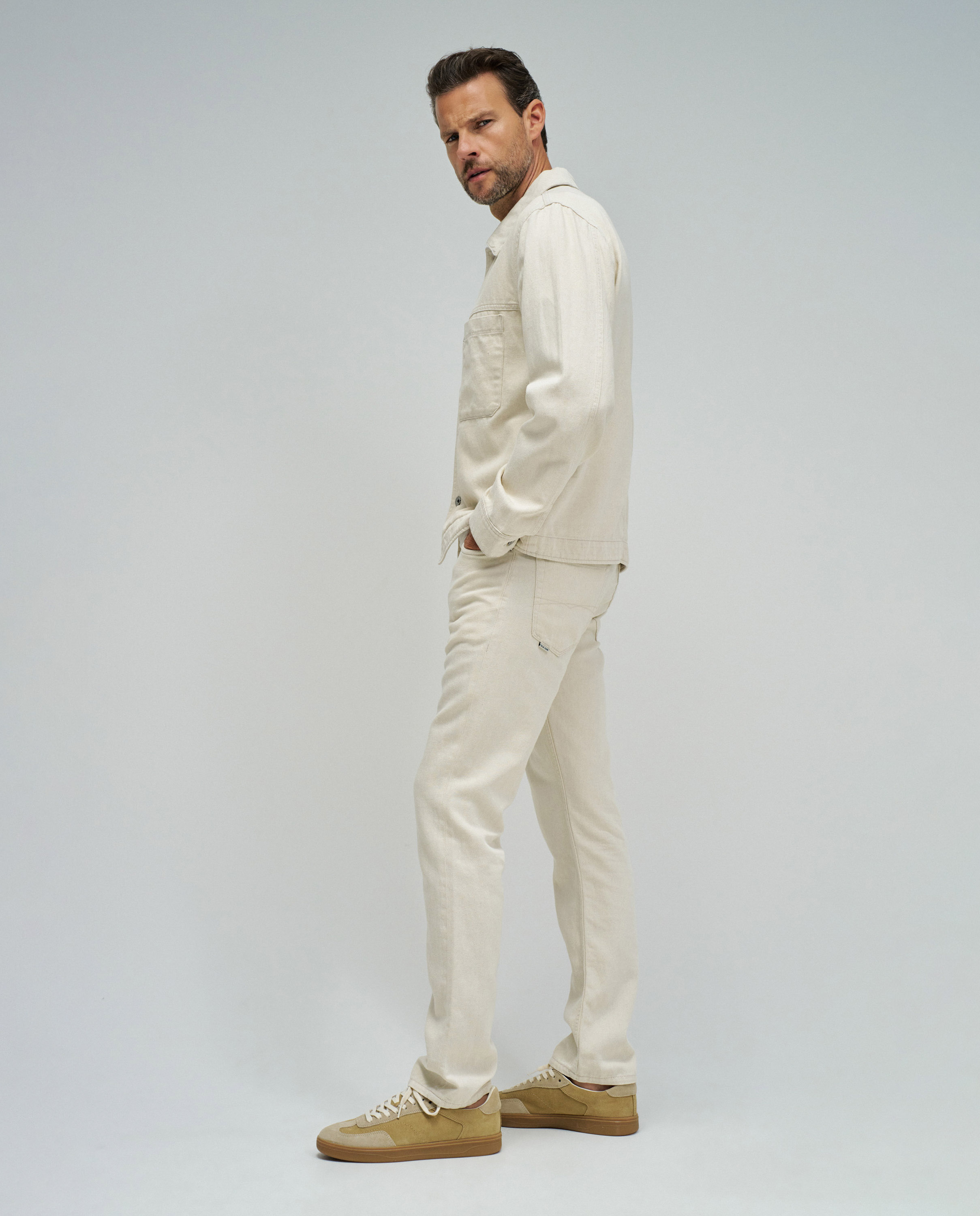 Sobrecamisa com Linho Bege-2