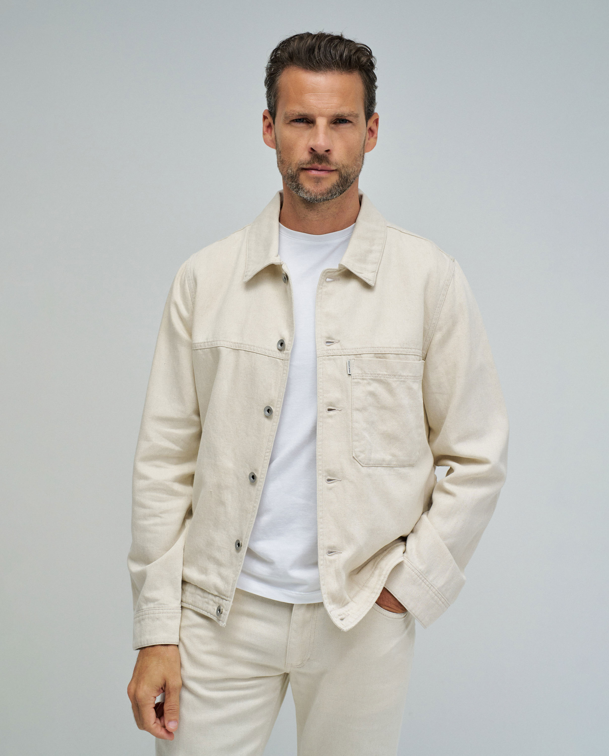 Sobrecamisa com Linho Bege-1