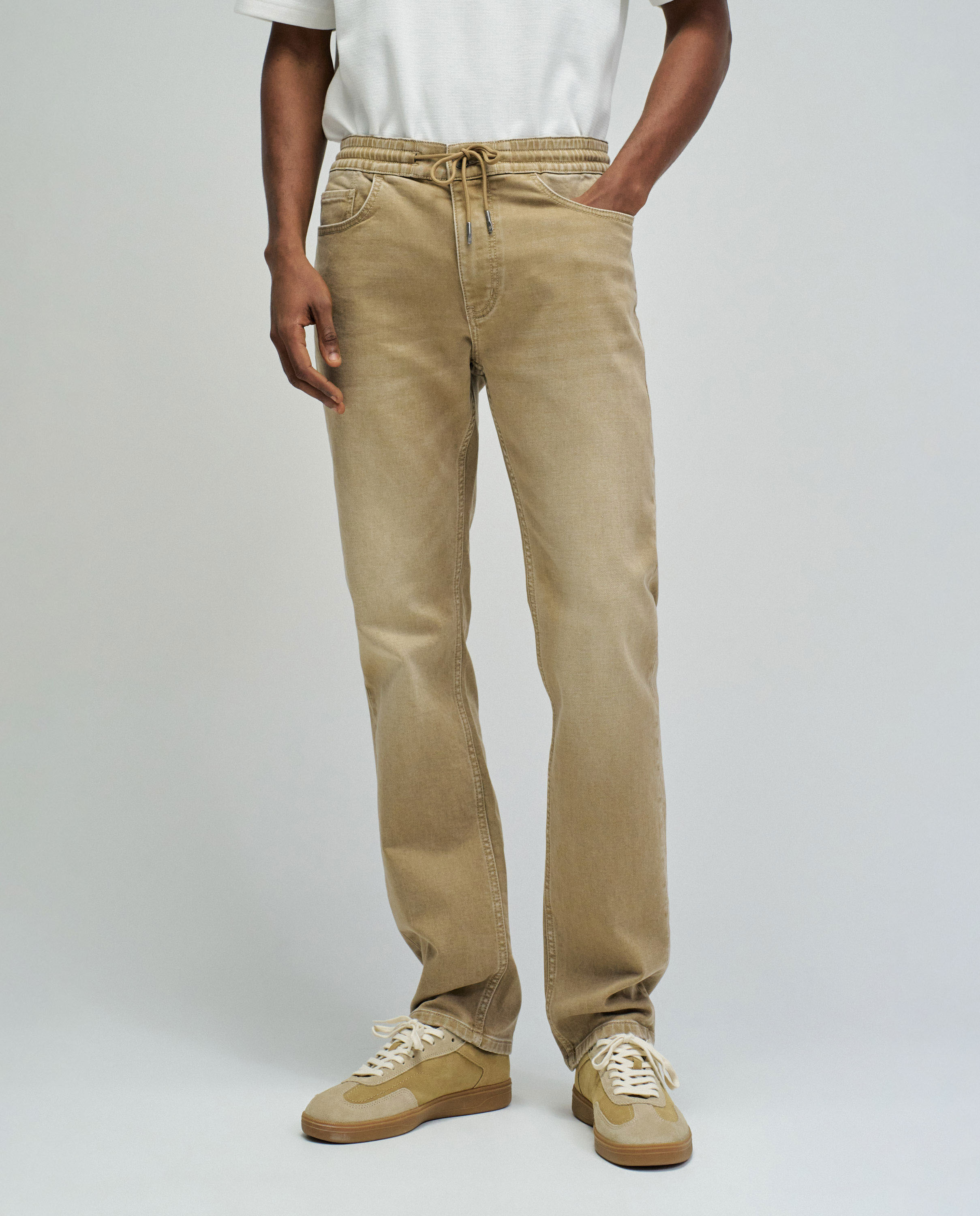 Jeans Relaxed S-activ com Corte Relaxado Bege-5