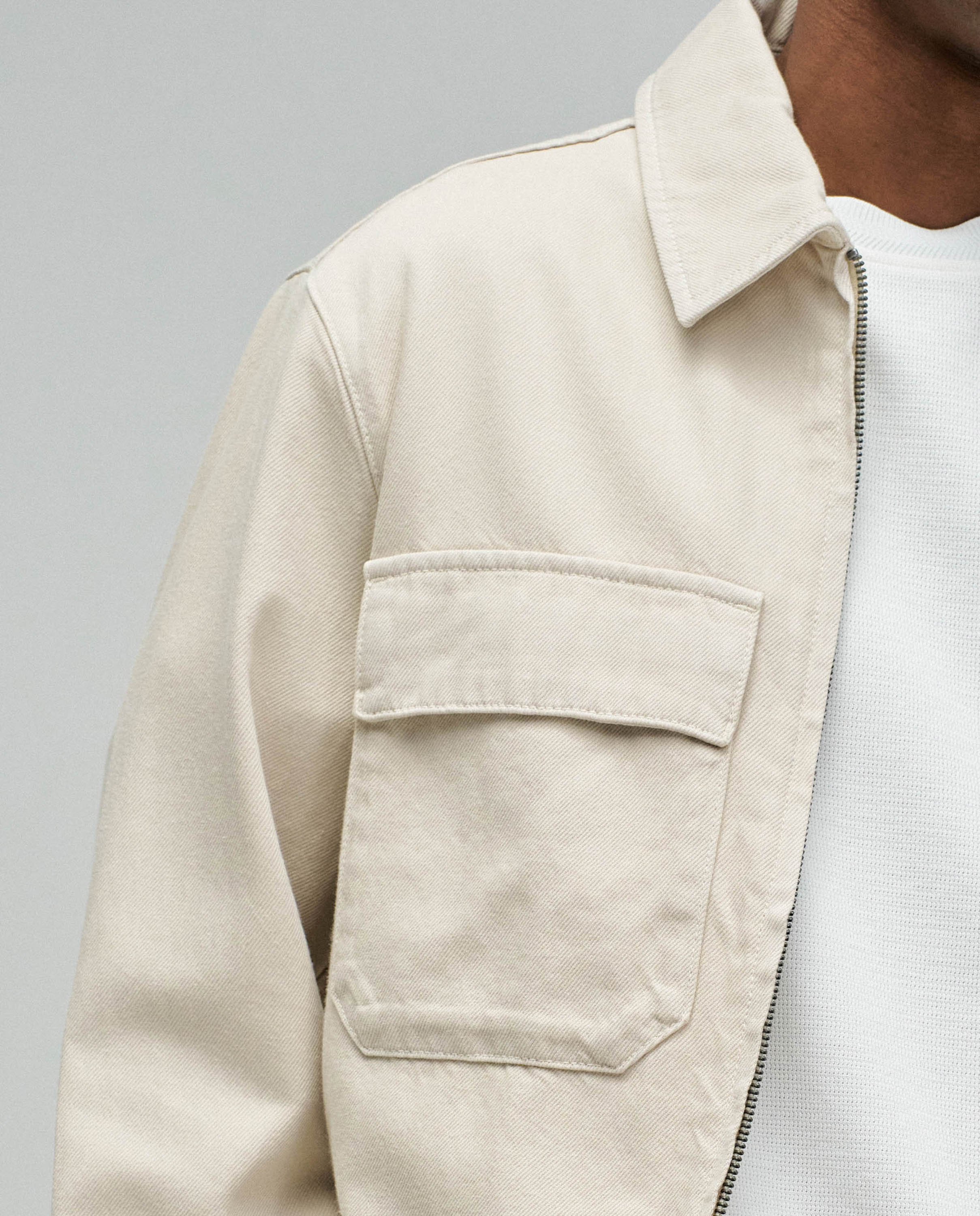 Sobrecamisa em Denim Leve Cru-4