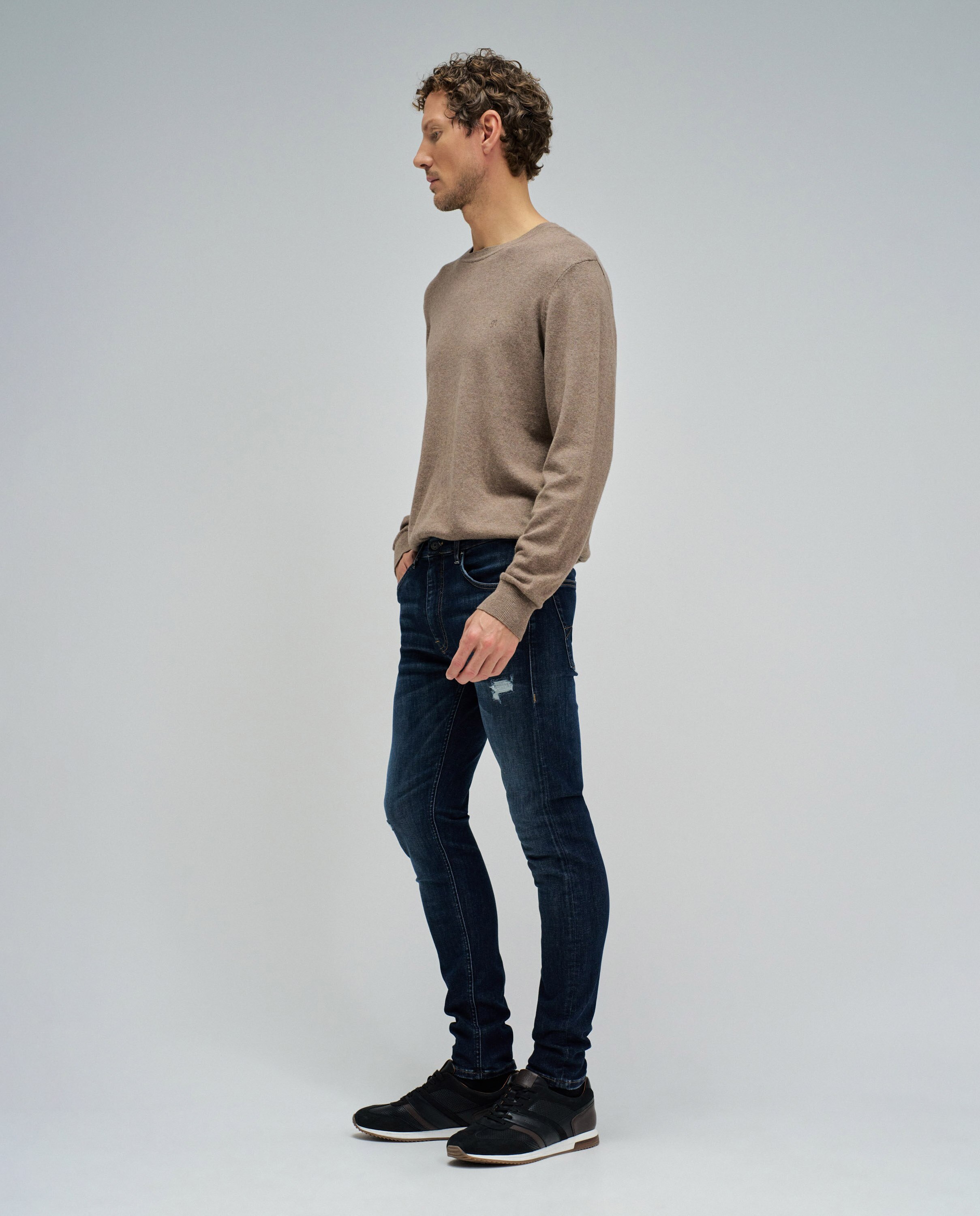 Jeans Skinny com Cinco Bolsos Azul-2