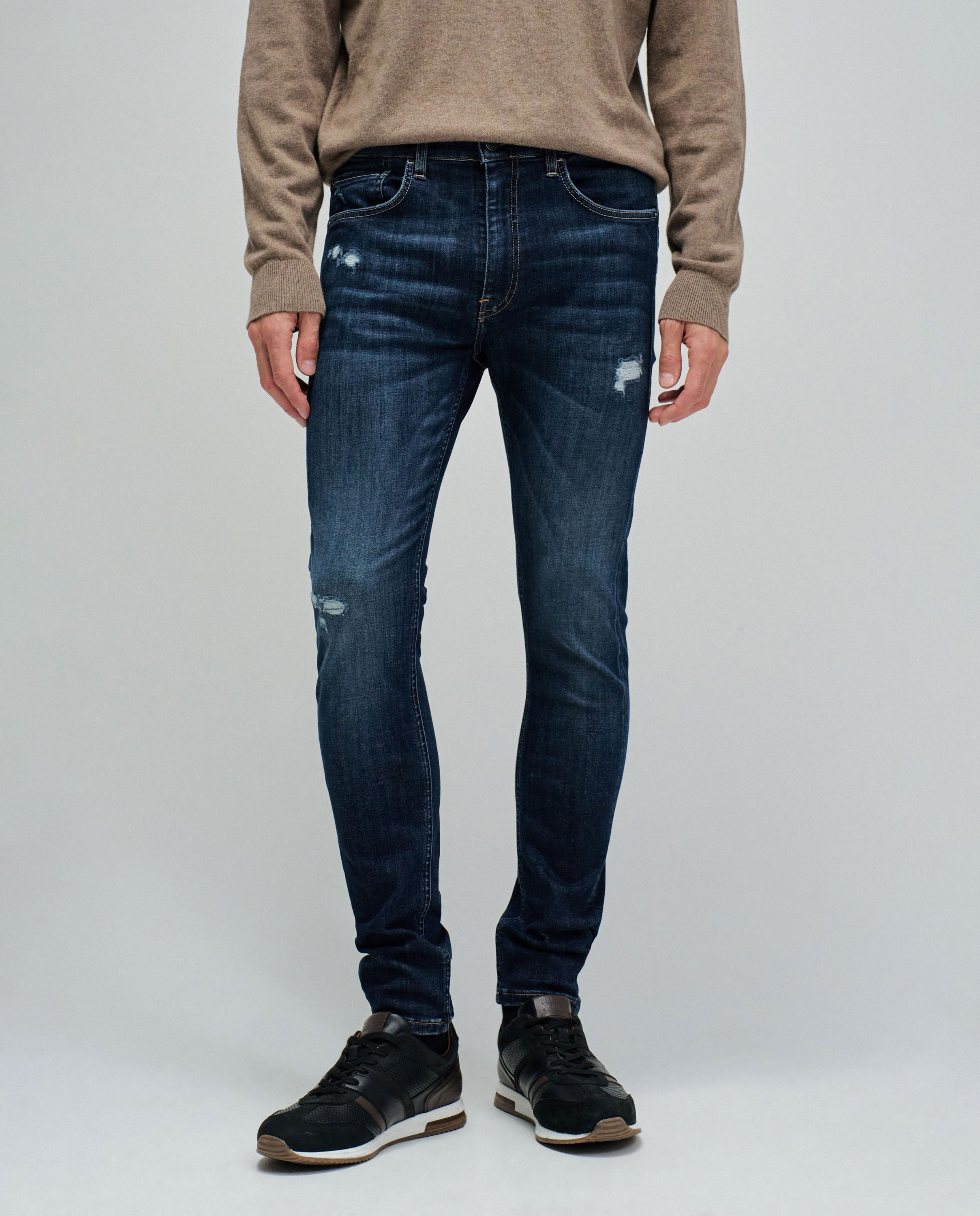Jeans Skinny com Cinco Bolsos Azul-5