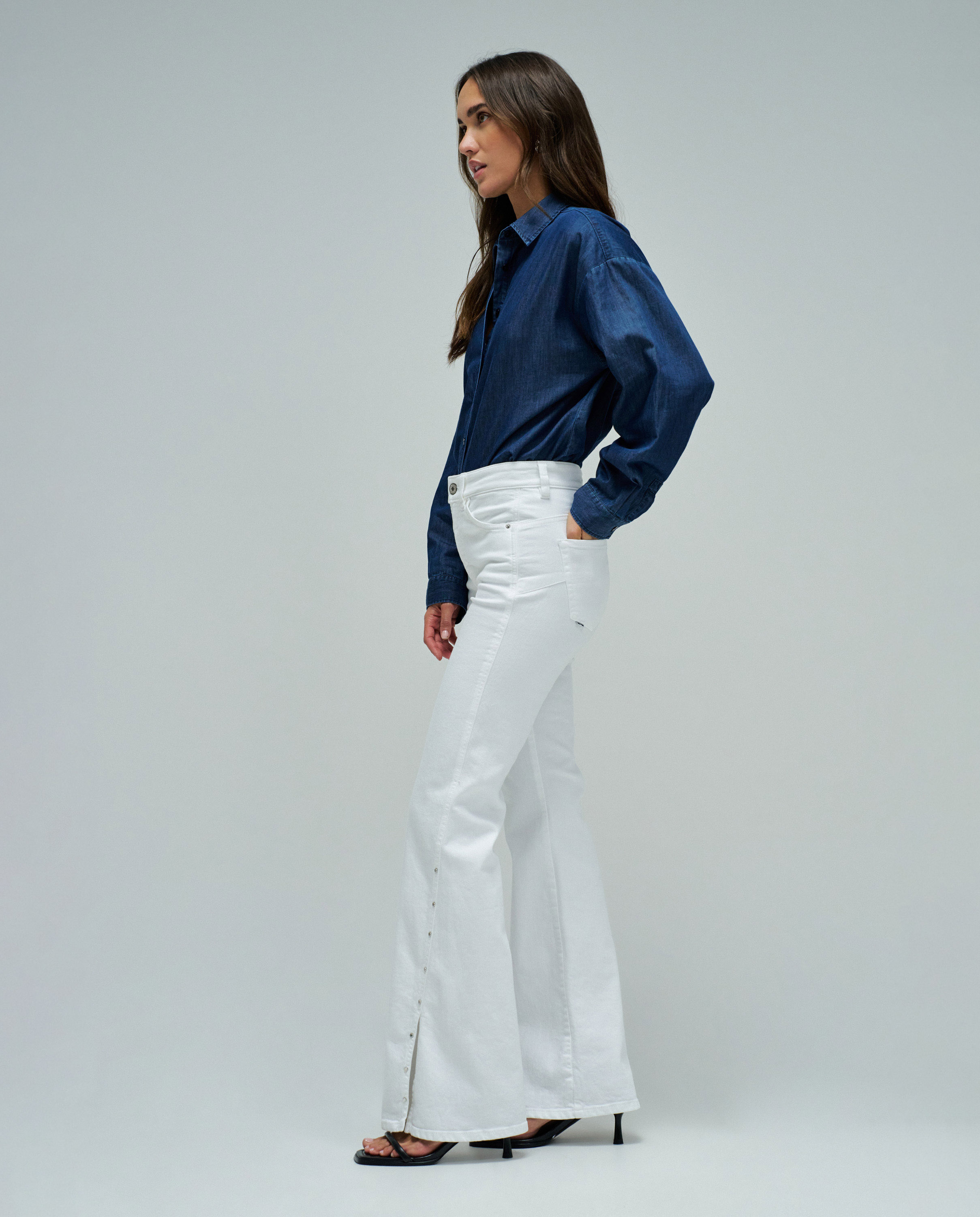Jeans Faith Push In Flare Branco-2