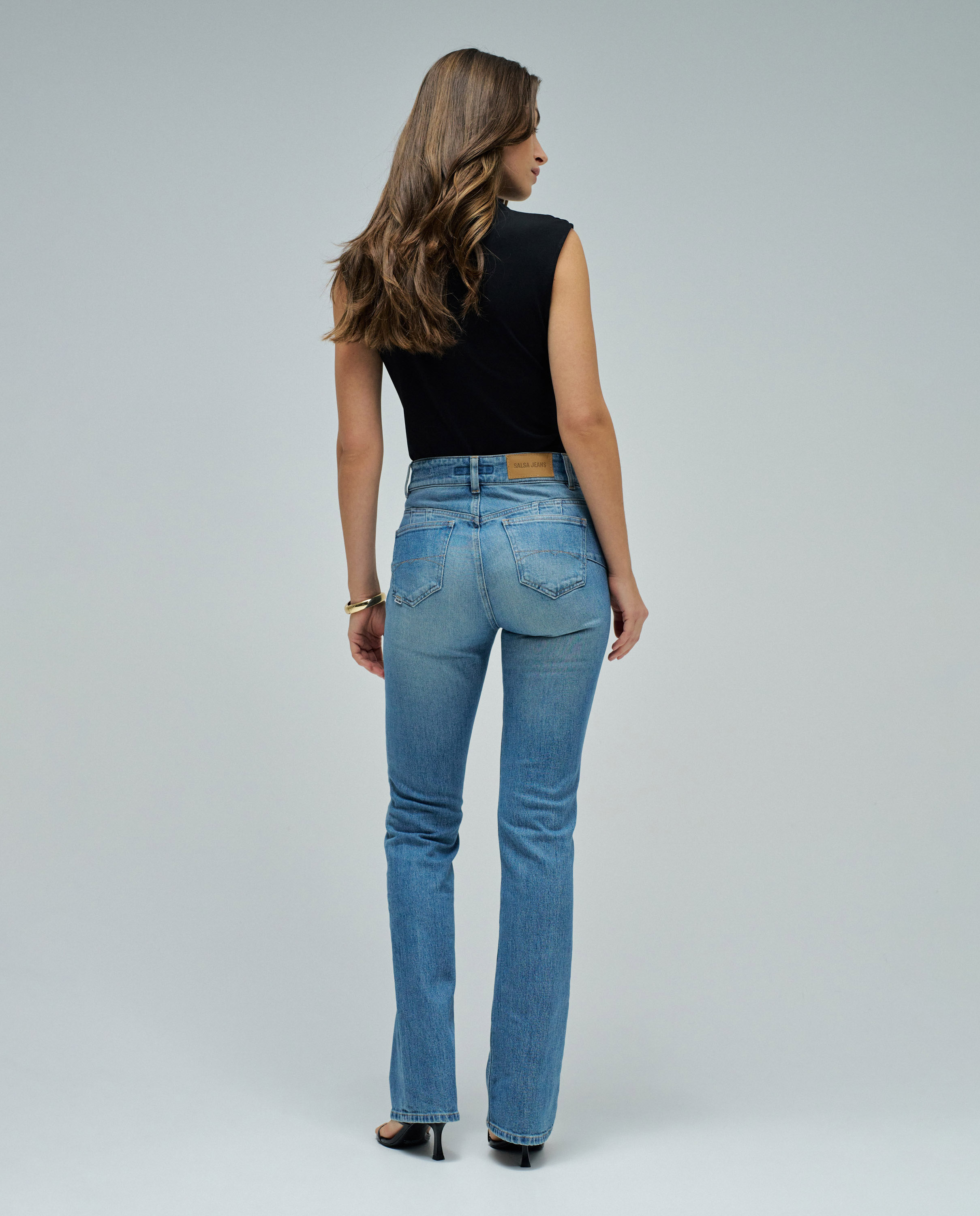 Jeans À Boca de Sino Destiny Push Up Bootcut Azul denim-3