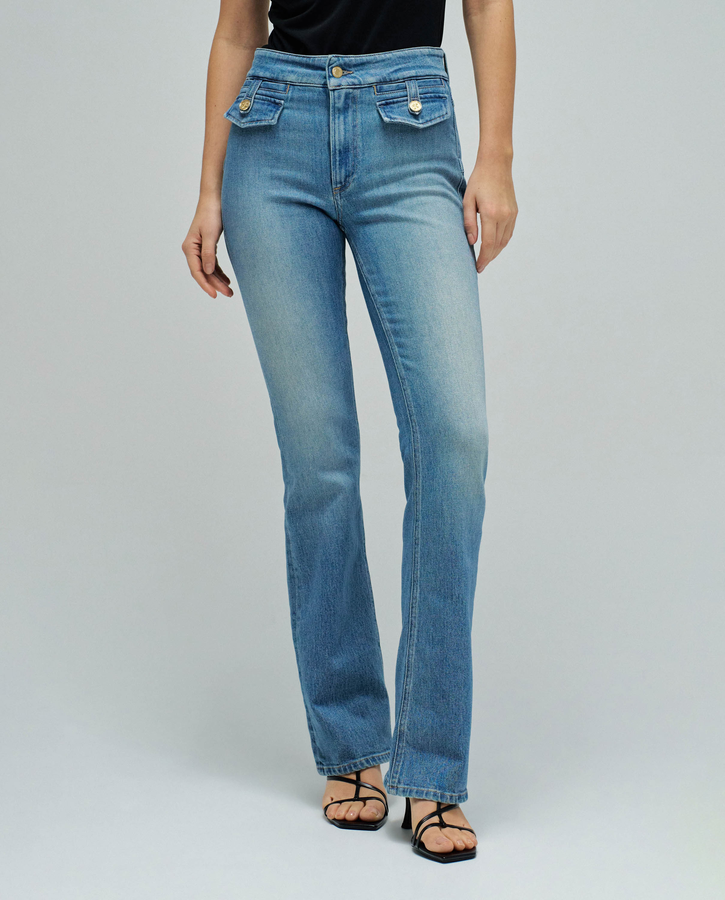 Jeans À Boca de Sino Destiny Push Up Bootcut Azul denim-5
