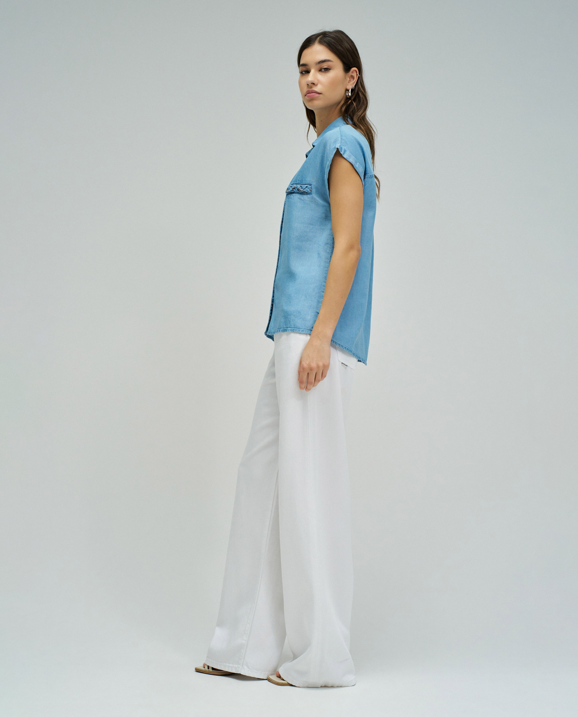 Camisa em Lightdenim Azul-2