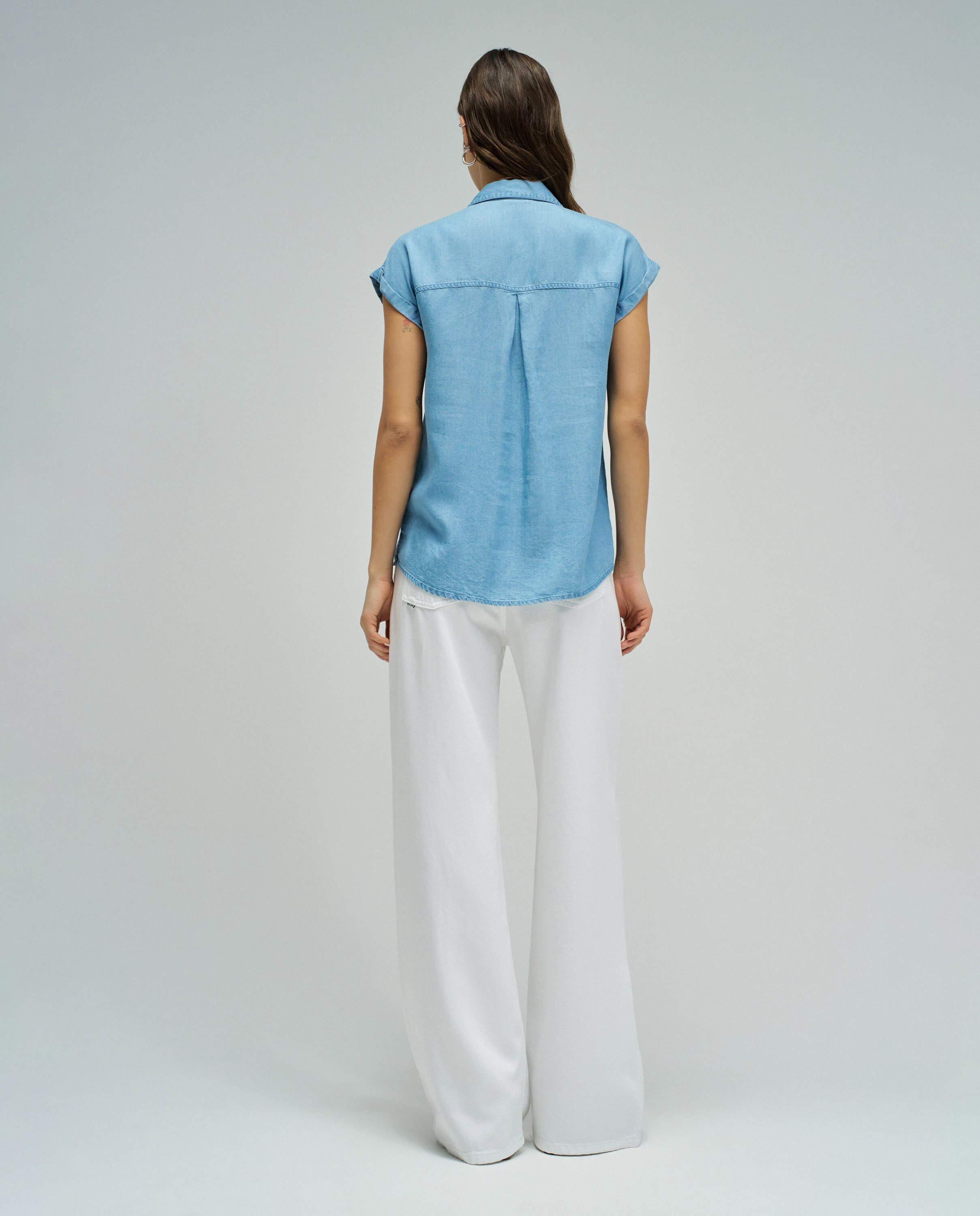 Camisa em Lightdenim Azul-3