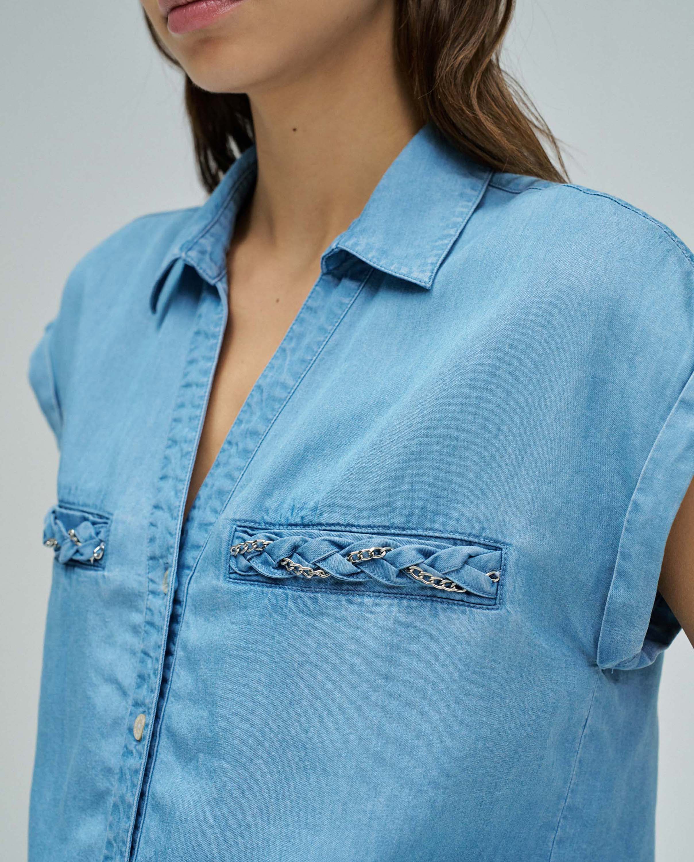 Camisa em Lightdenim Azul-4