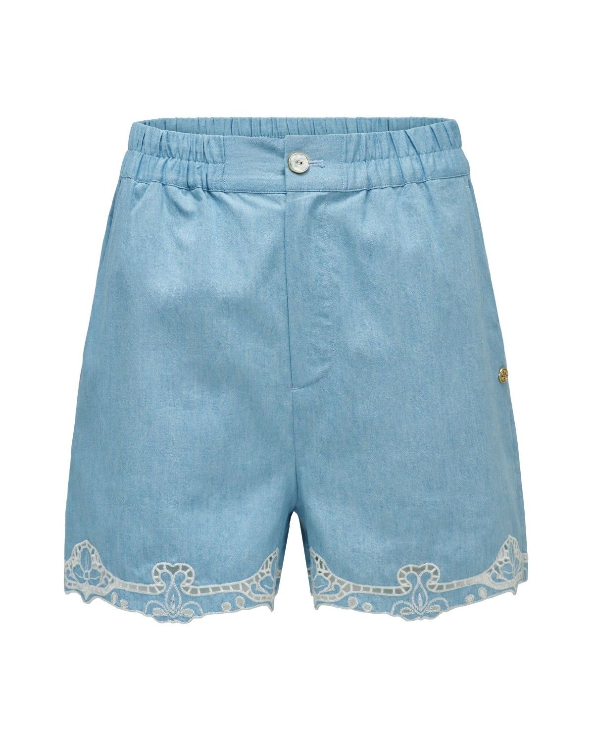 Calções com Bordados Azul-6