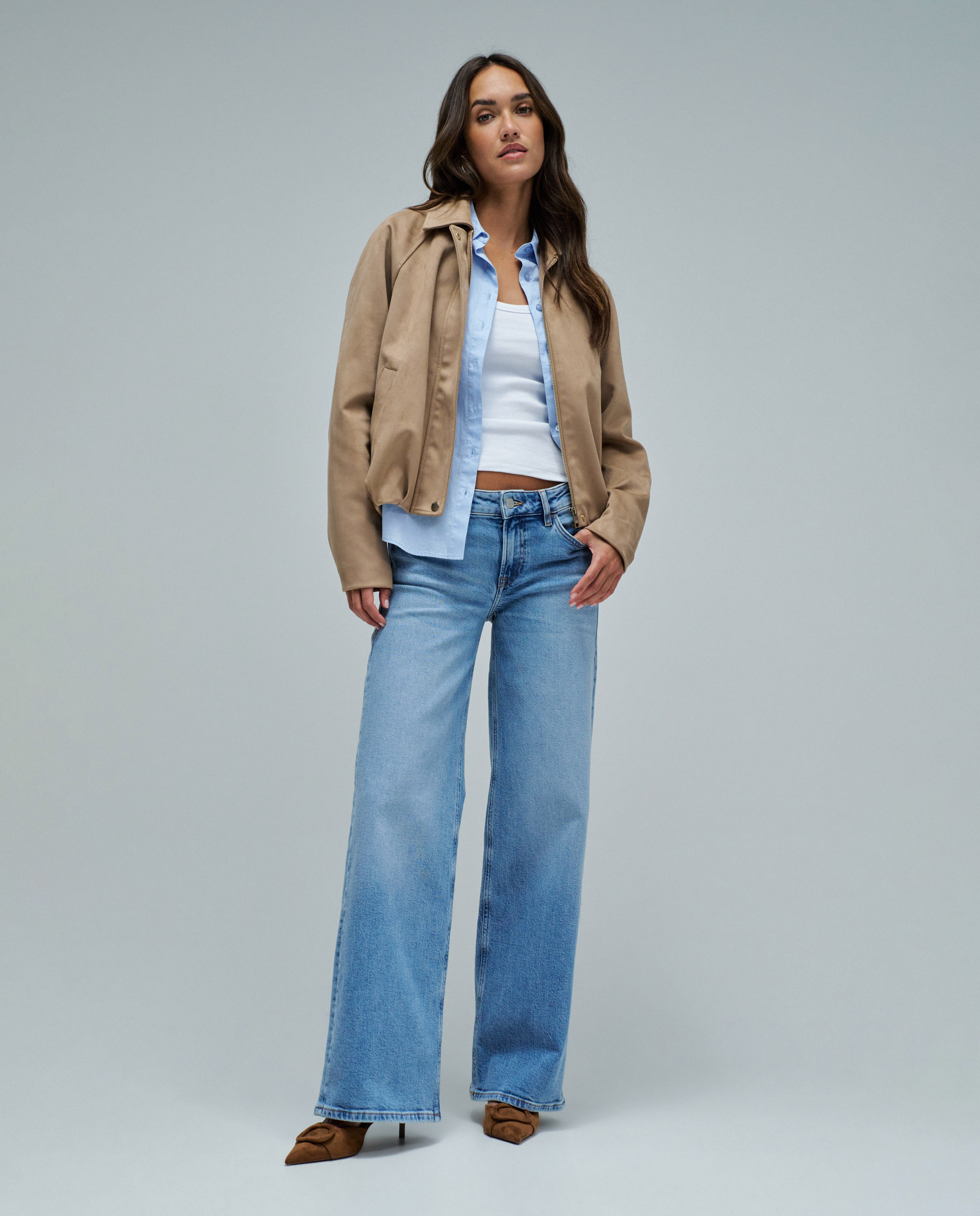Jeans Low Rise Wide Leg Azul-1