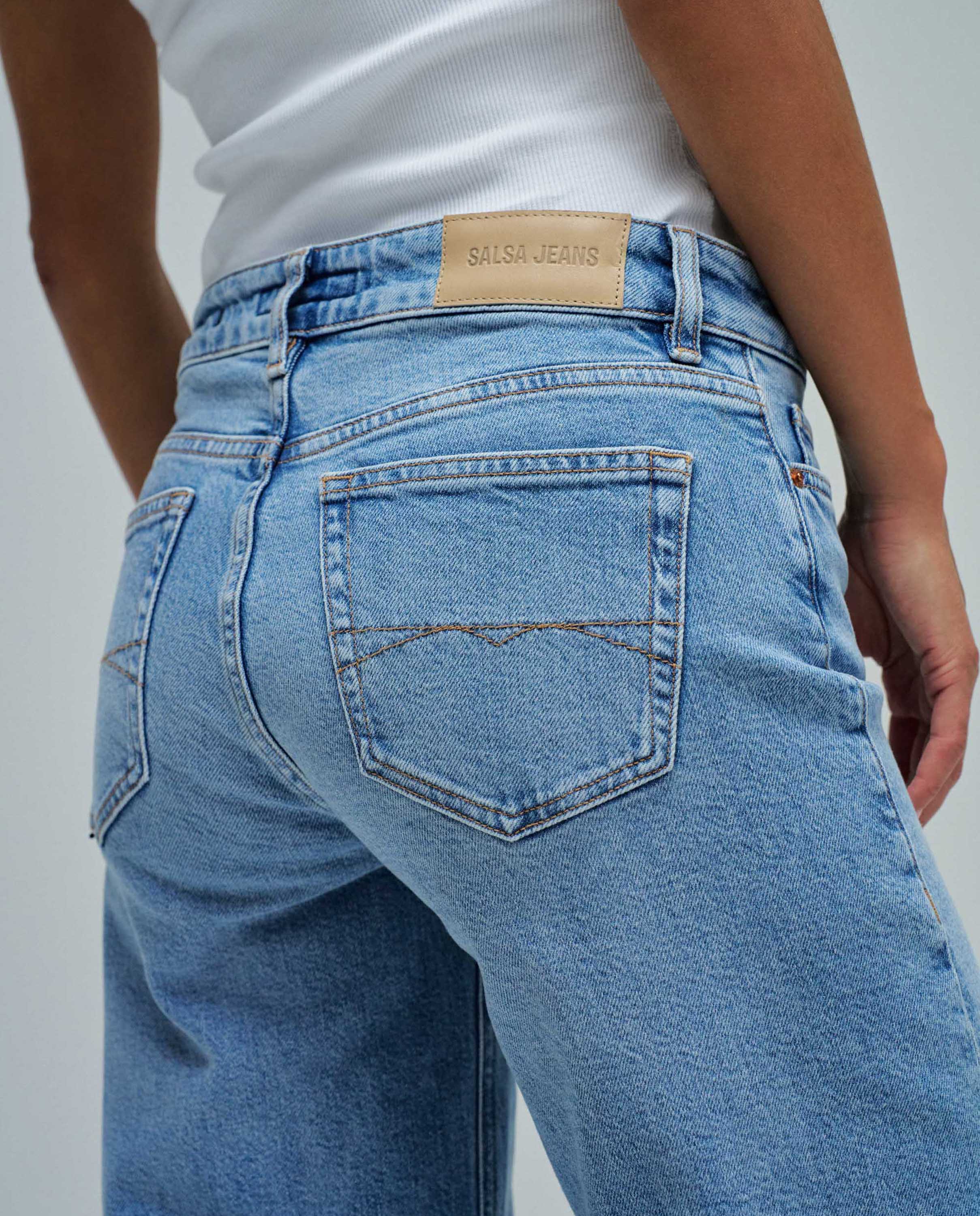 Jeans Low Rise Wide Leg Azul-4