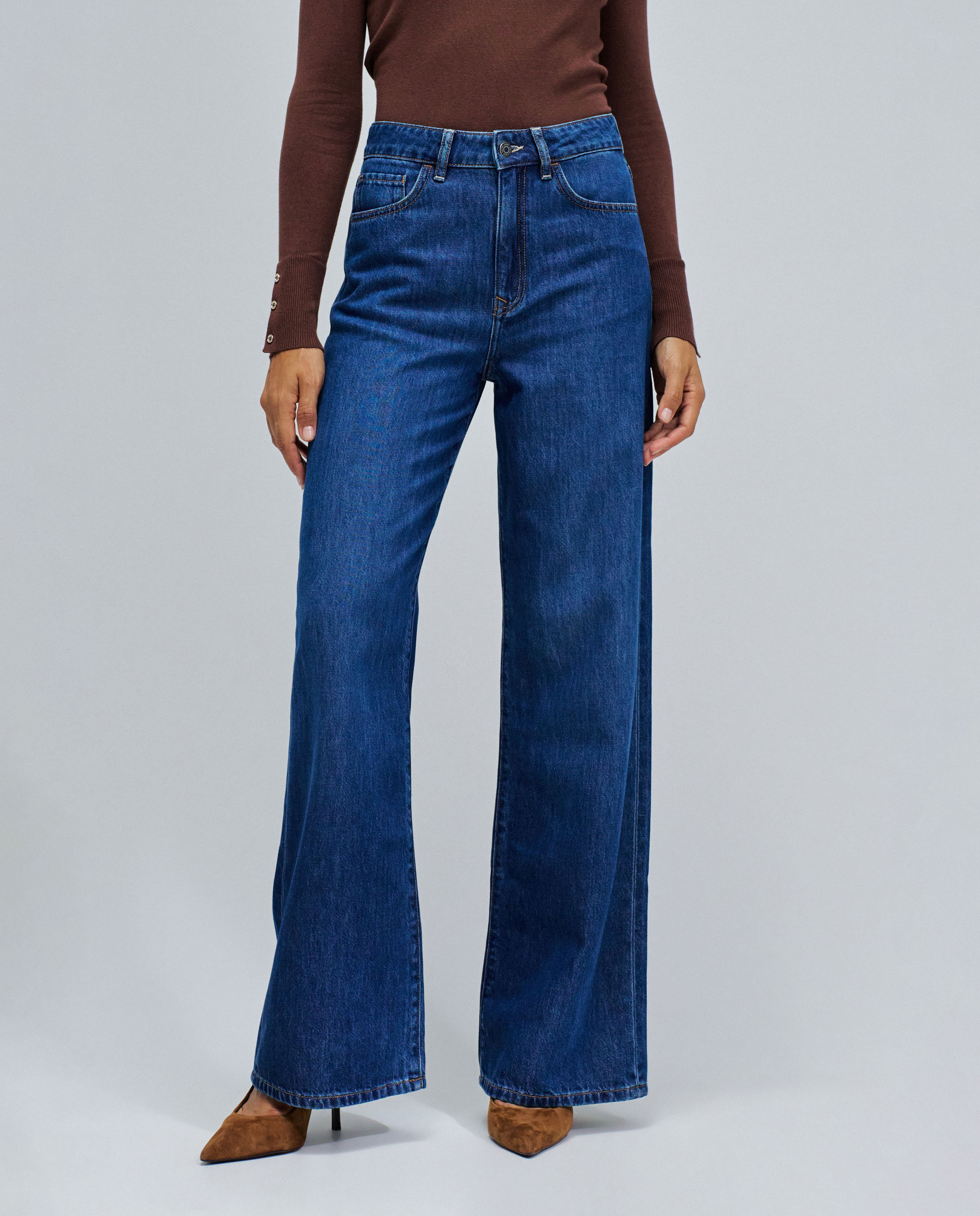 Jeans Wide Leg Azul-5