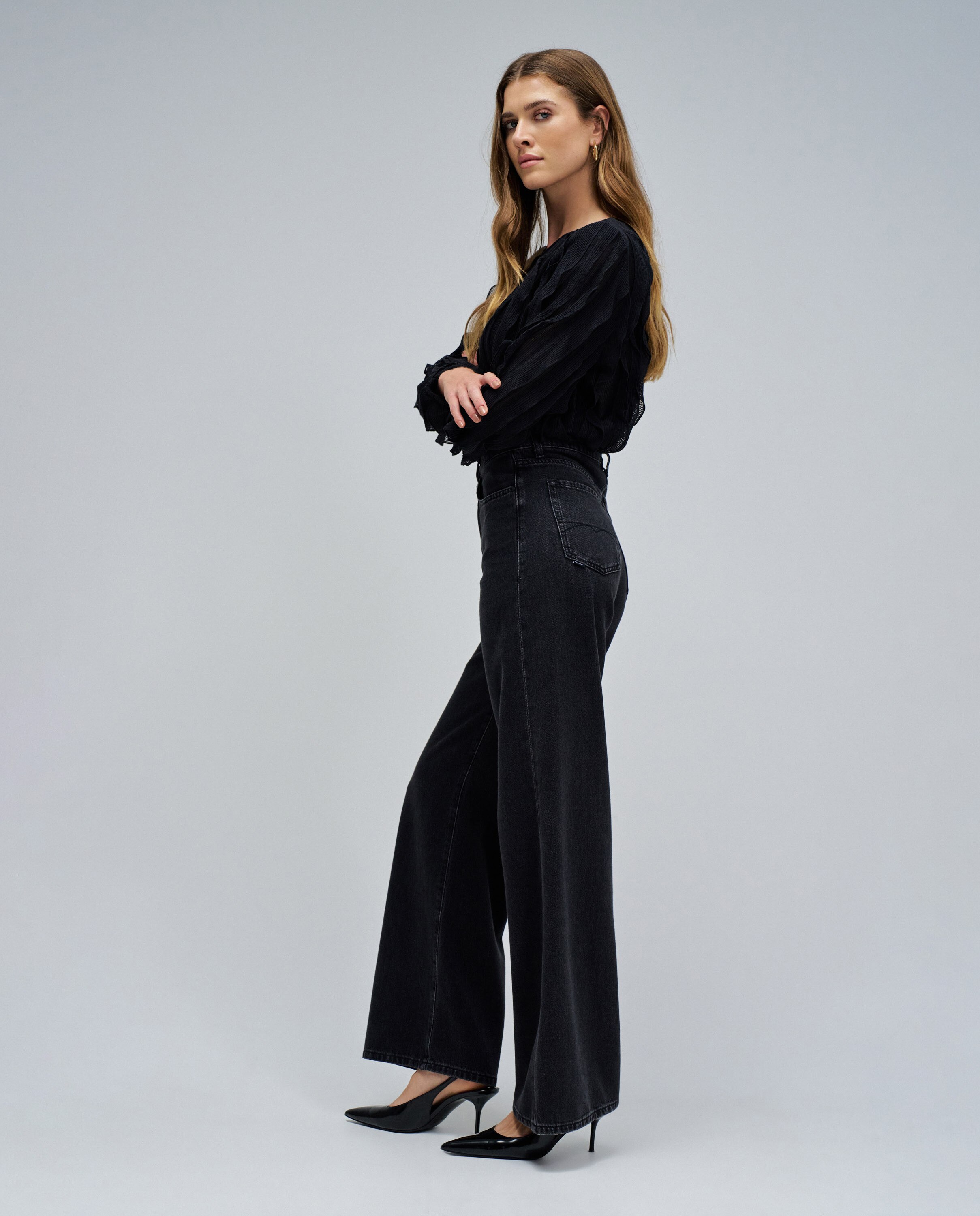 Jeans Wide Leg Preto-2