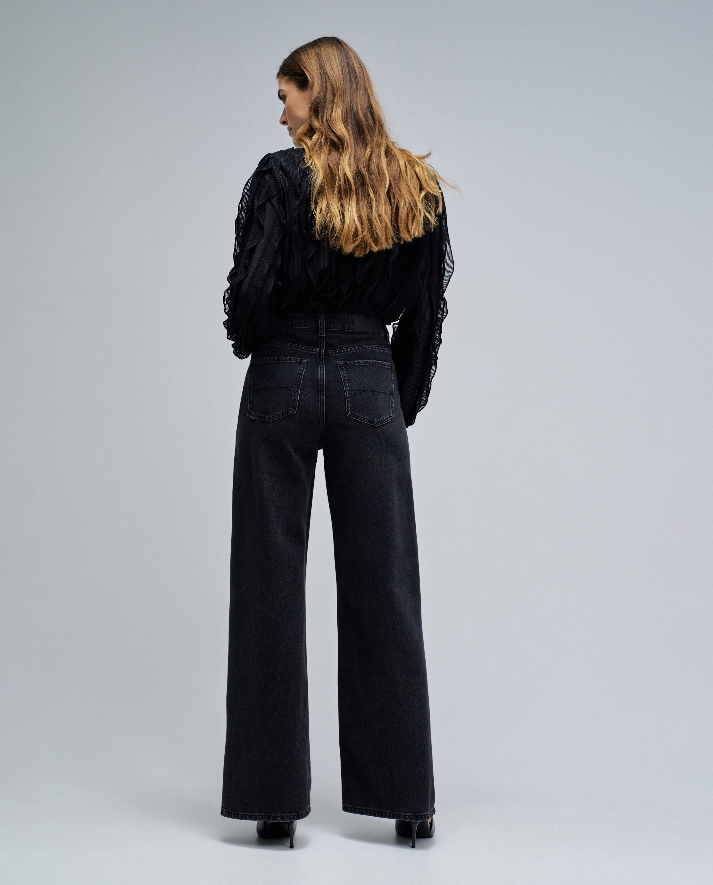 Jeans Wide Leg Preto-3