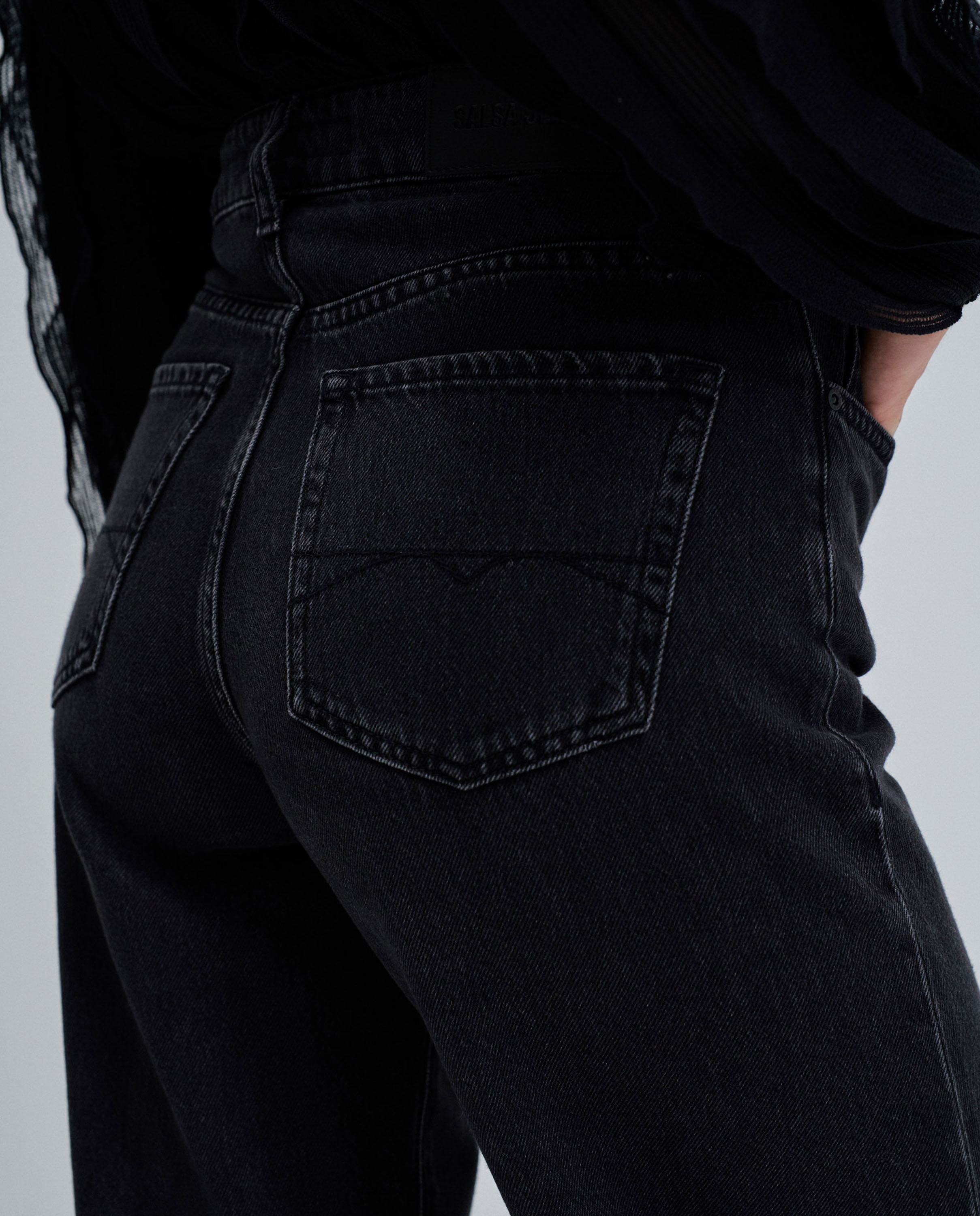 Jeans Wide Leg Preto-4