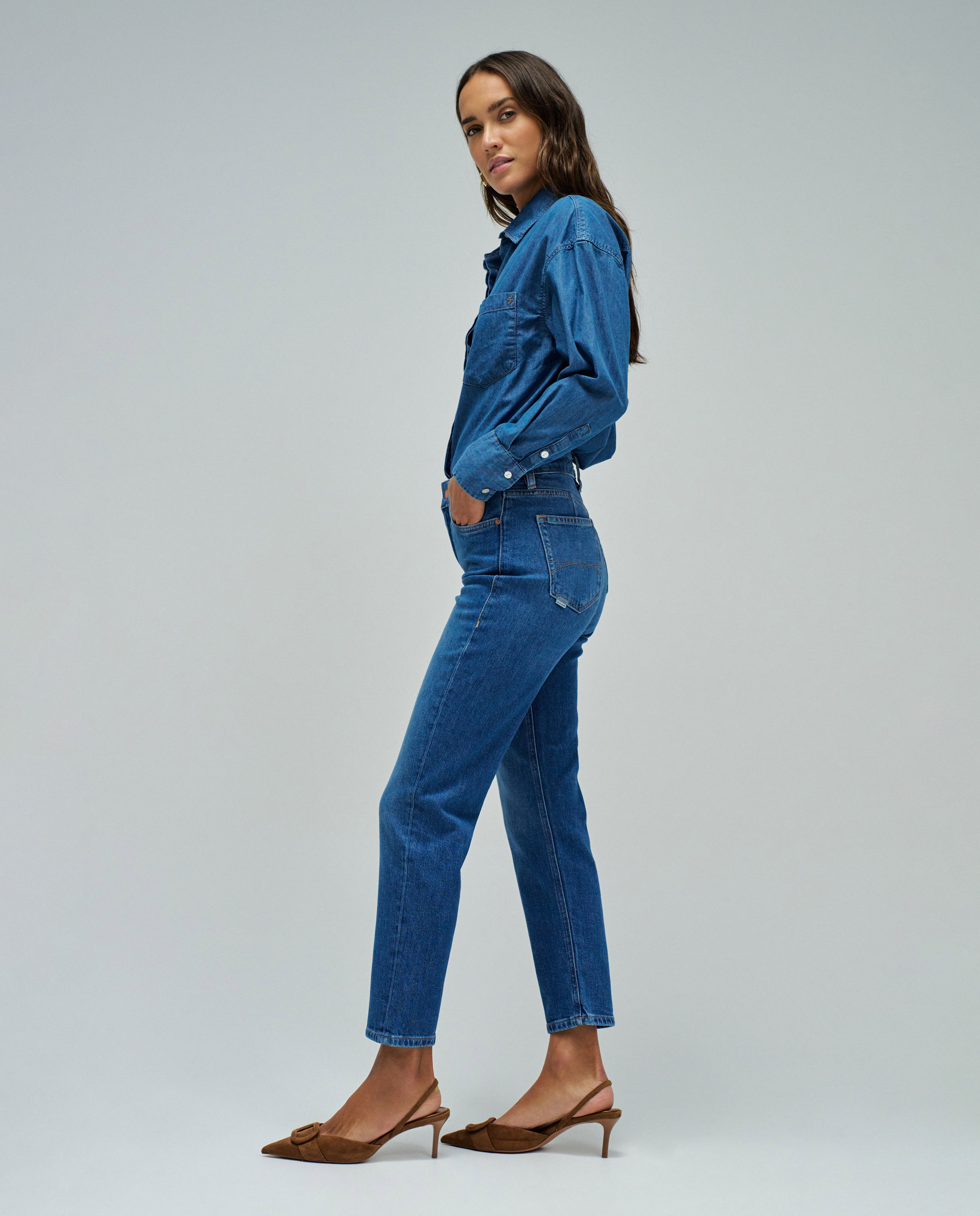 Jeans True Cropped Slim Azul denim-2