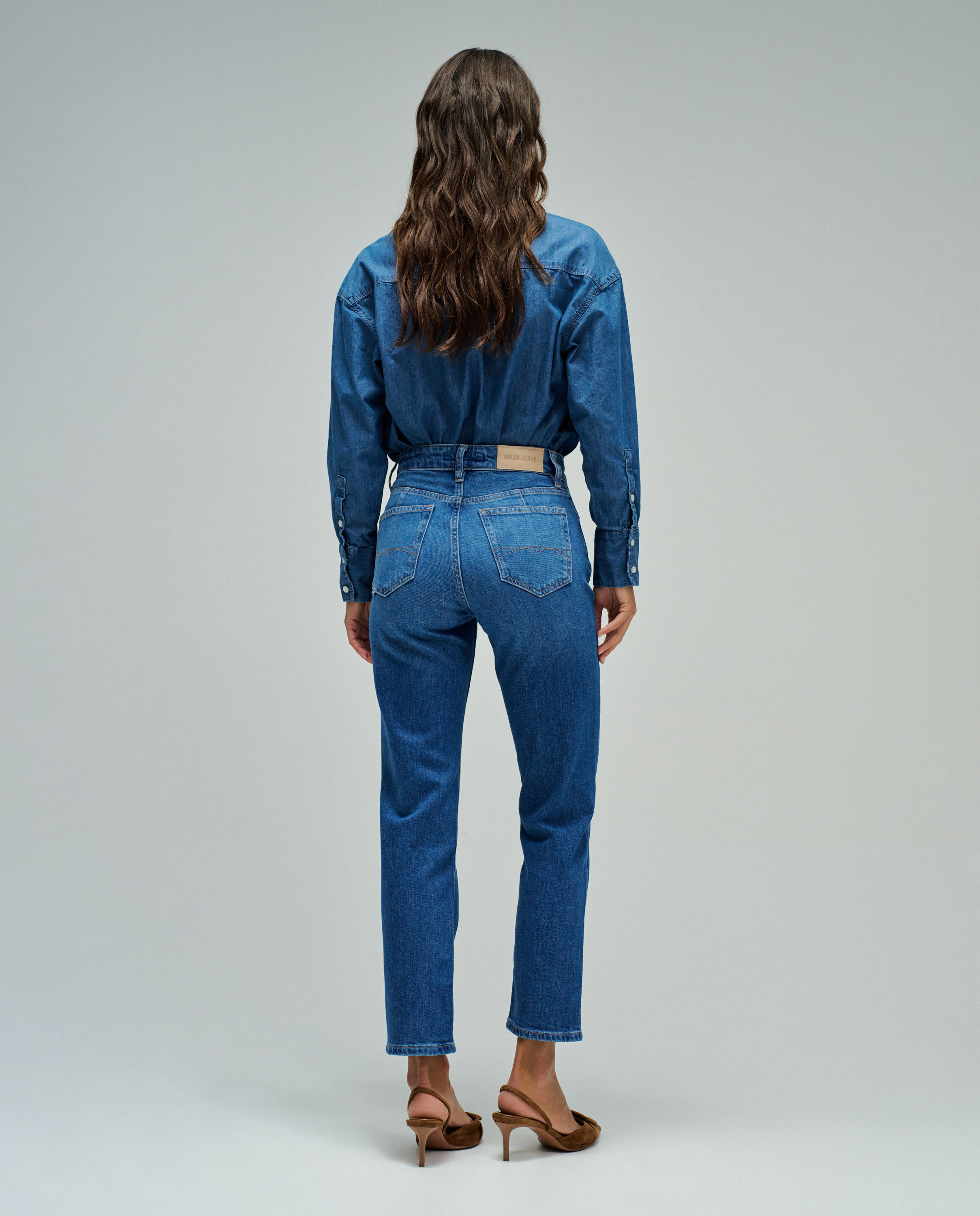 Jeans True Cropped Slim Azul denim-3